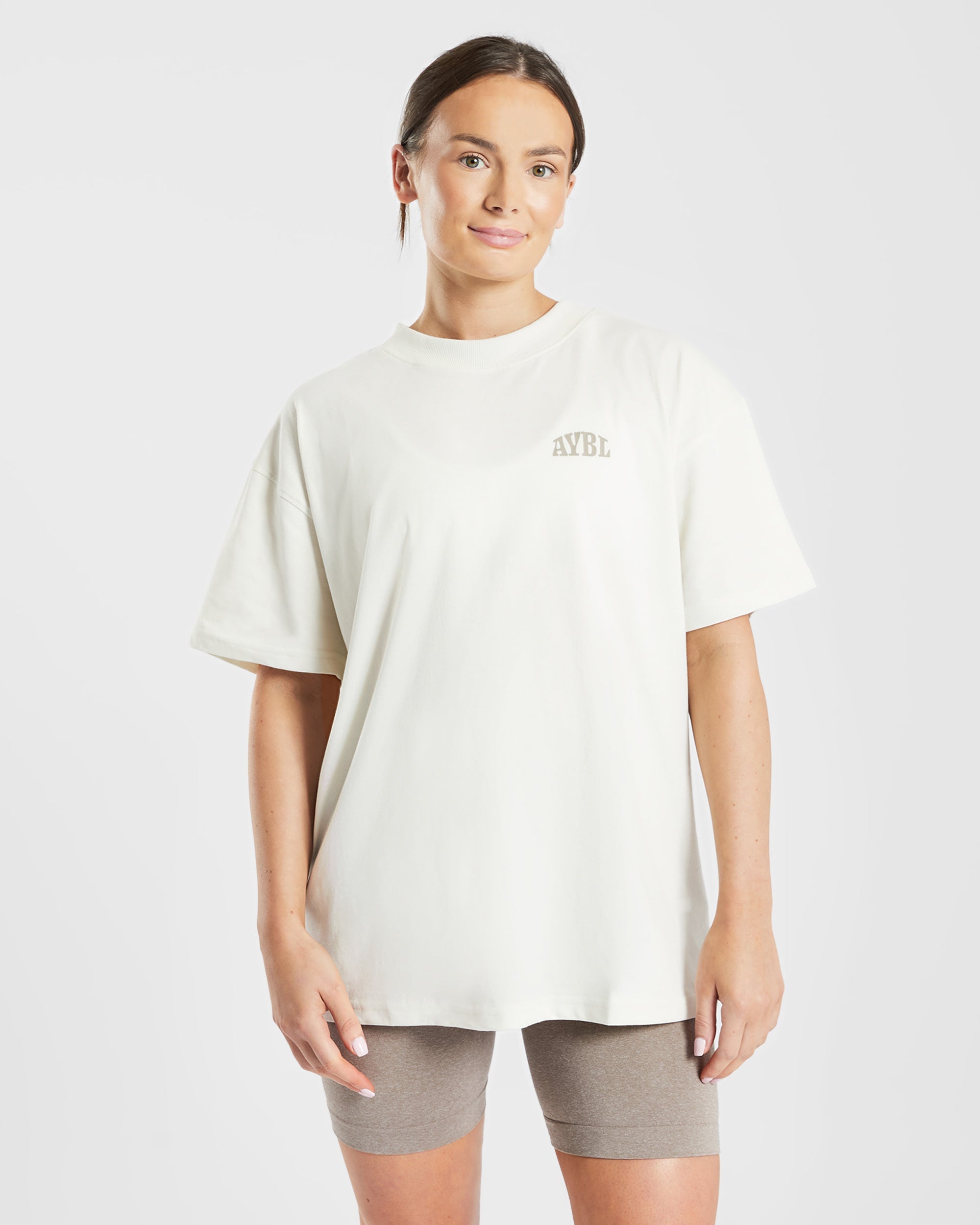 Mind Over Matter Oversized T Shirt - Beige/Marron