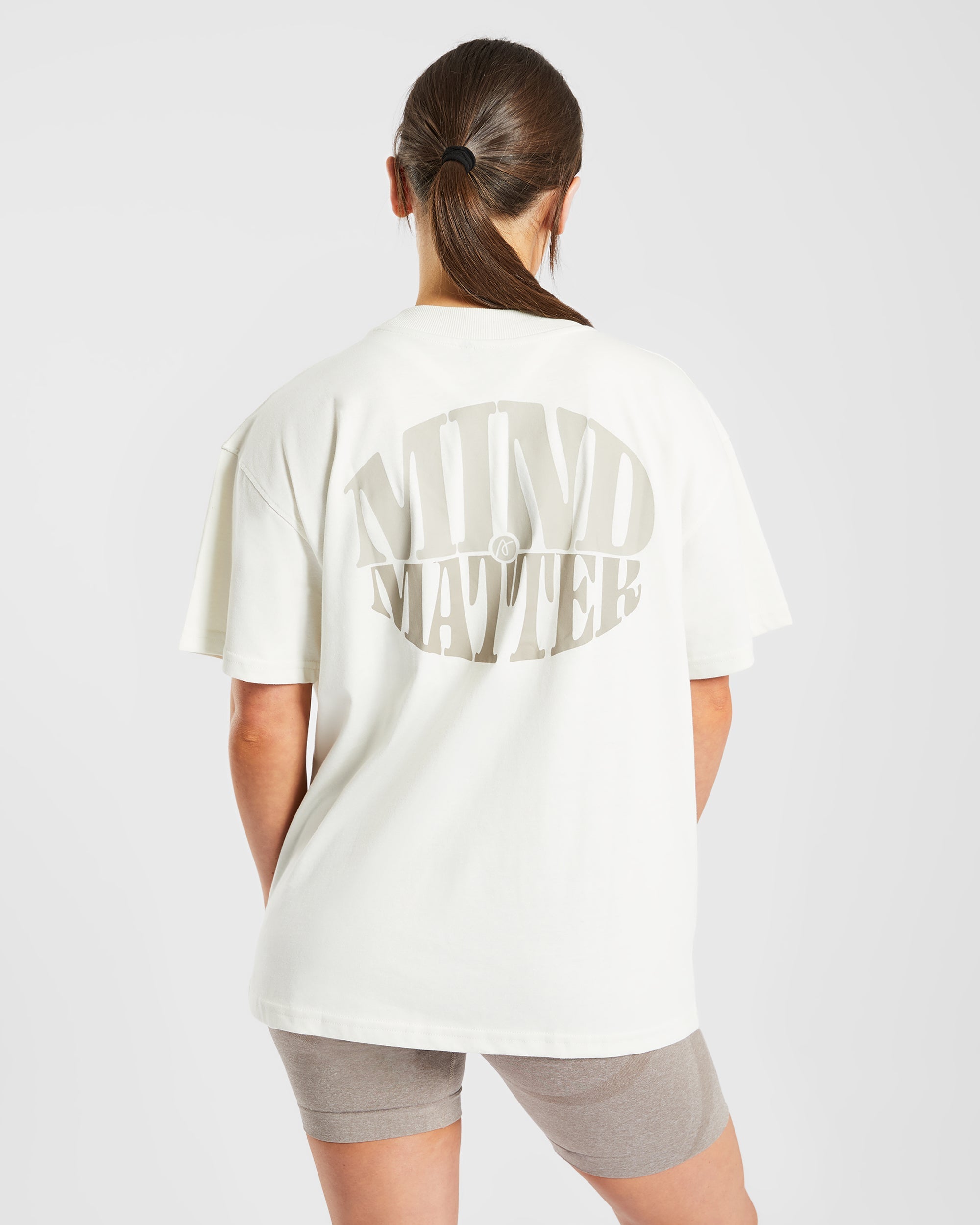 Mind Over Matter Oversized T Shirt - Beige/Marron