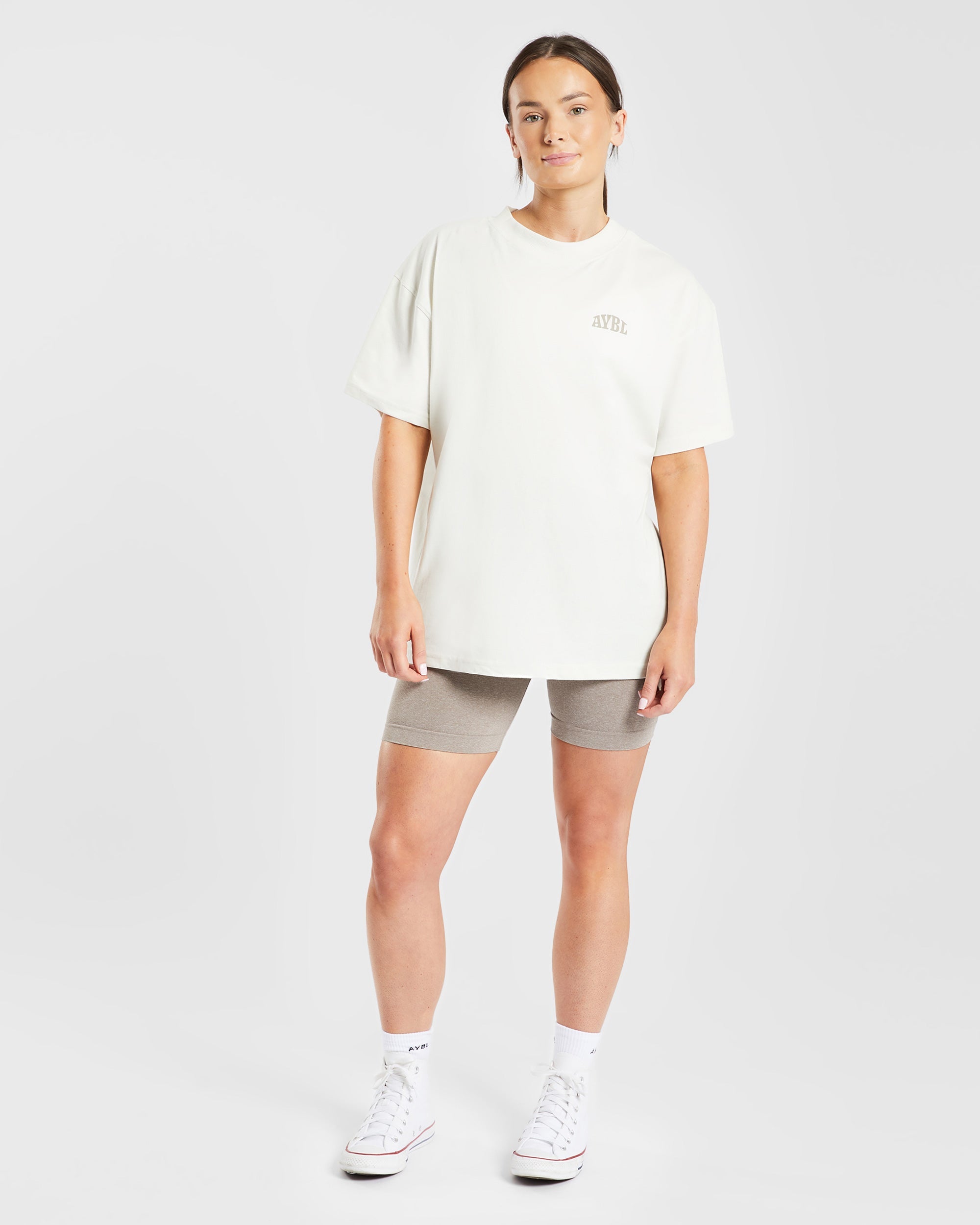 Mind Over Matter Oversized T Shirt - Beige/Marron