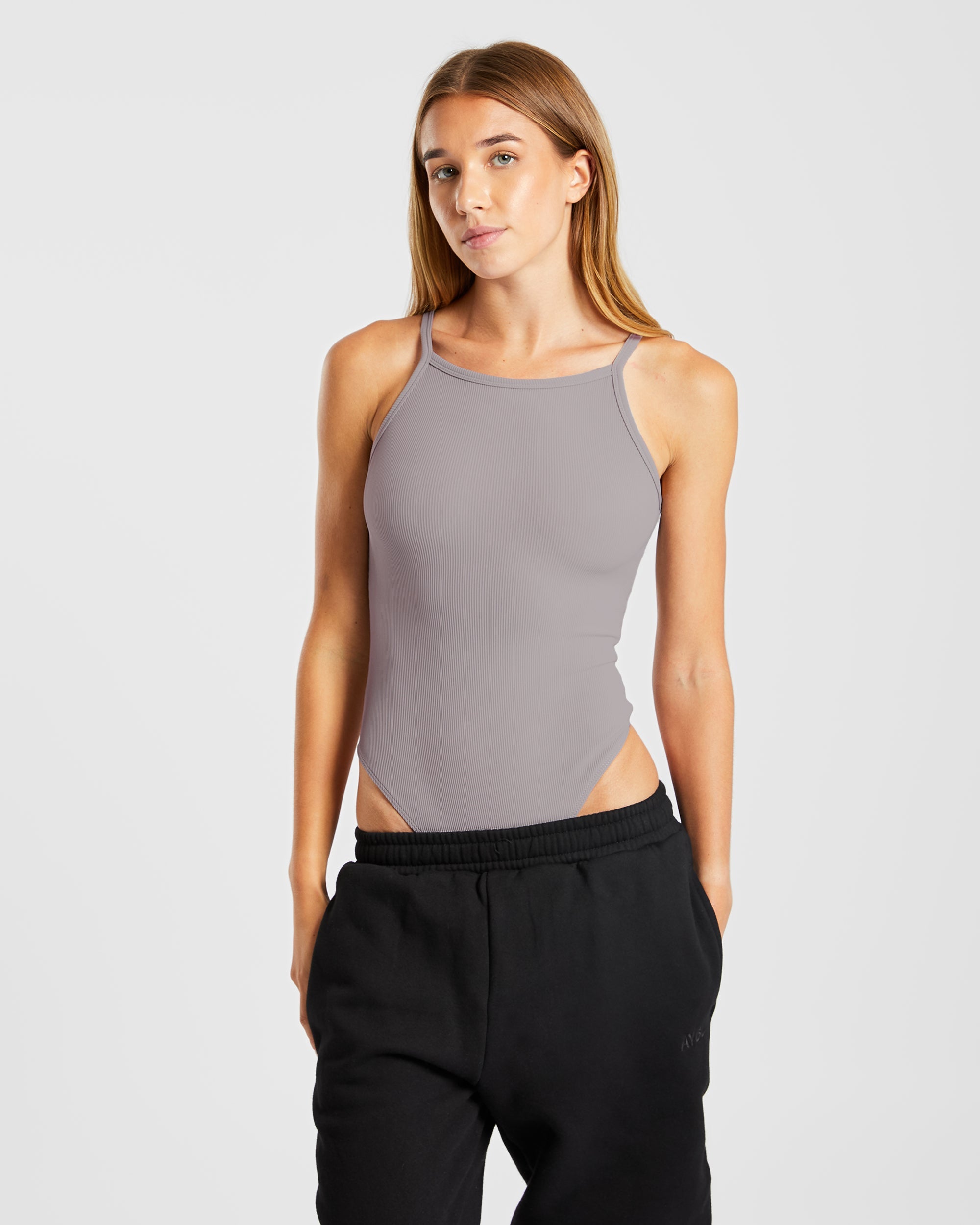 Sculpt Ribbed Bodysuit - Fog Gris