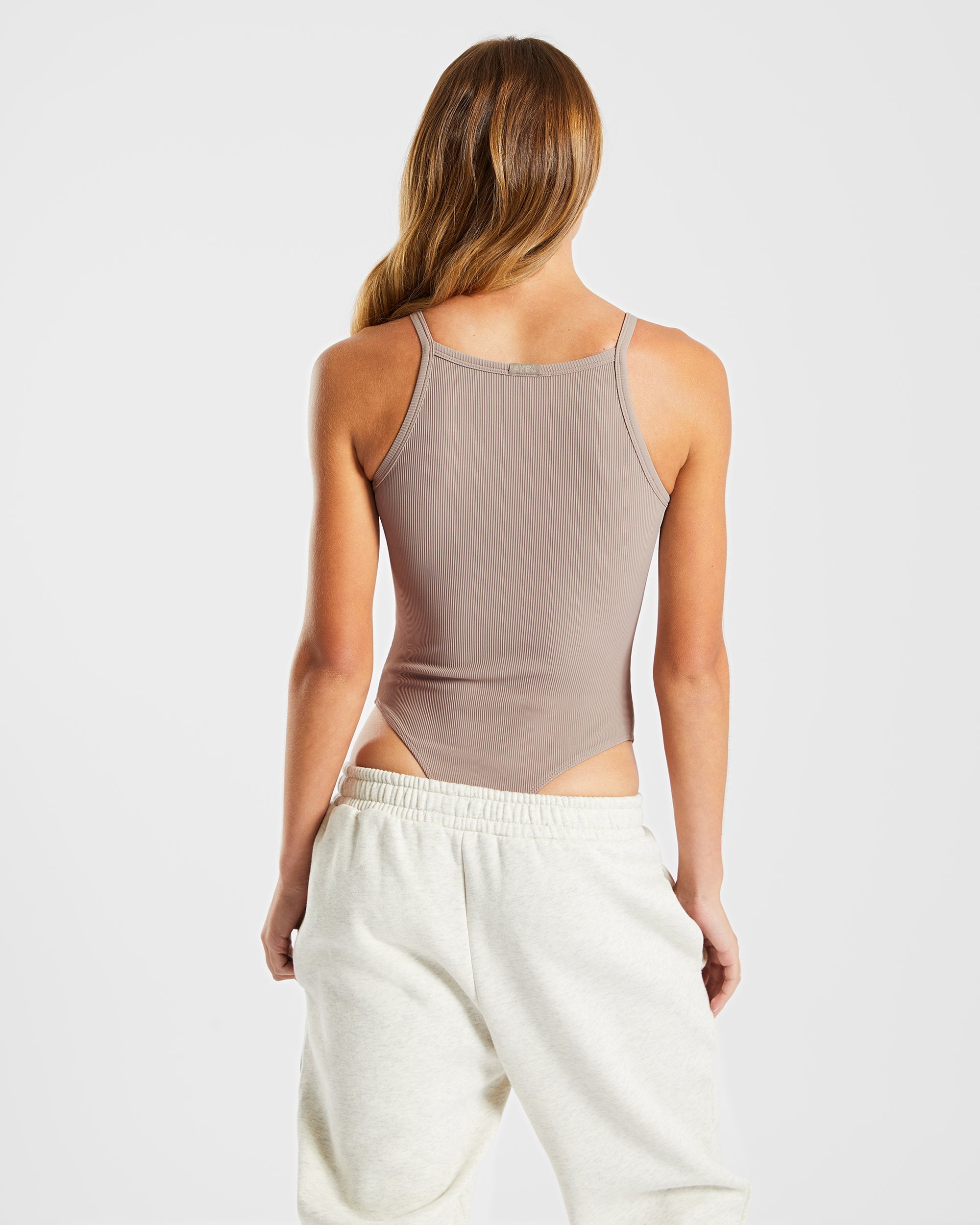 Sculpt Ribbed Bodysuit - Taupe