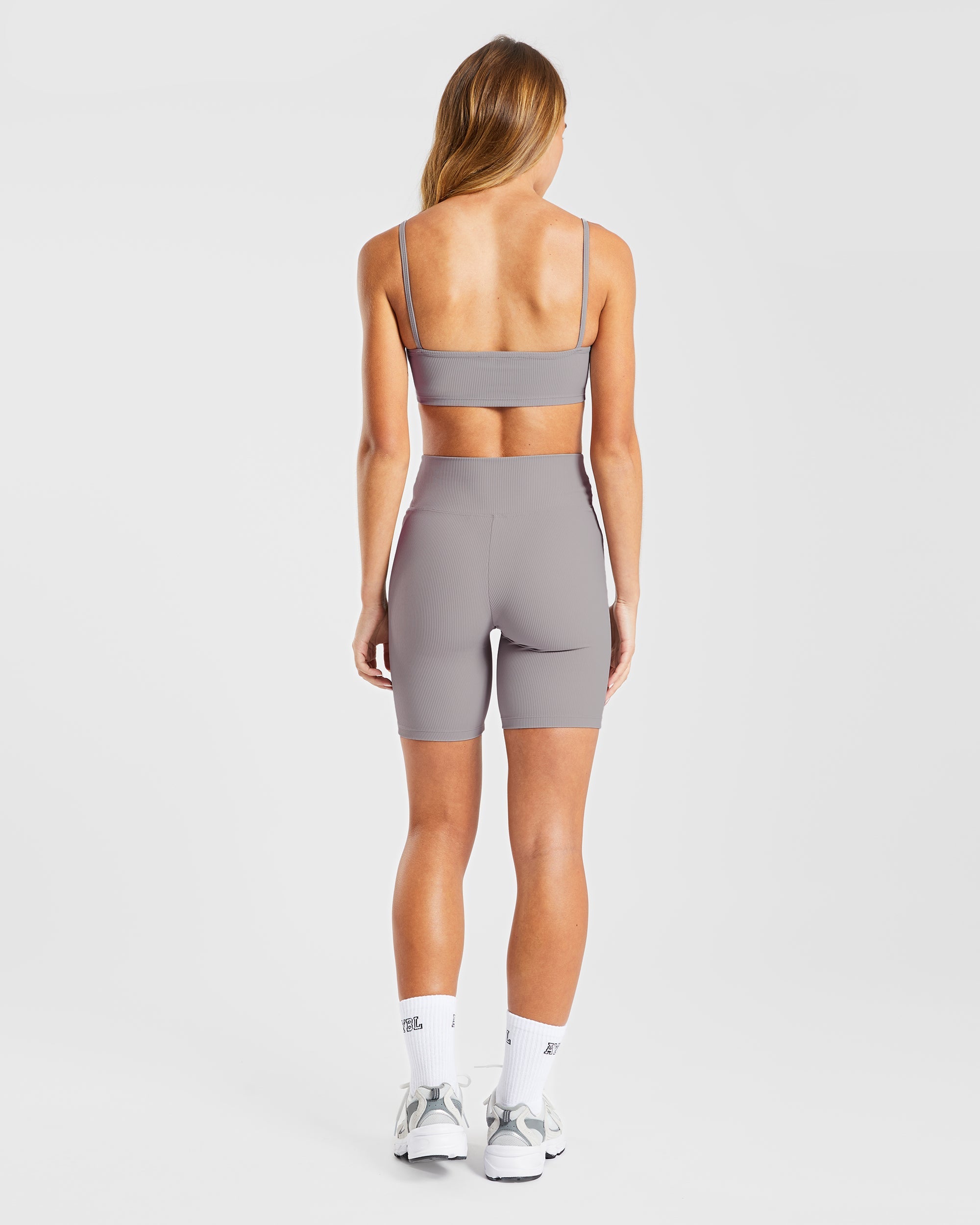 Sculpt Ribbed Cycling Shorts - Fog Gris