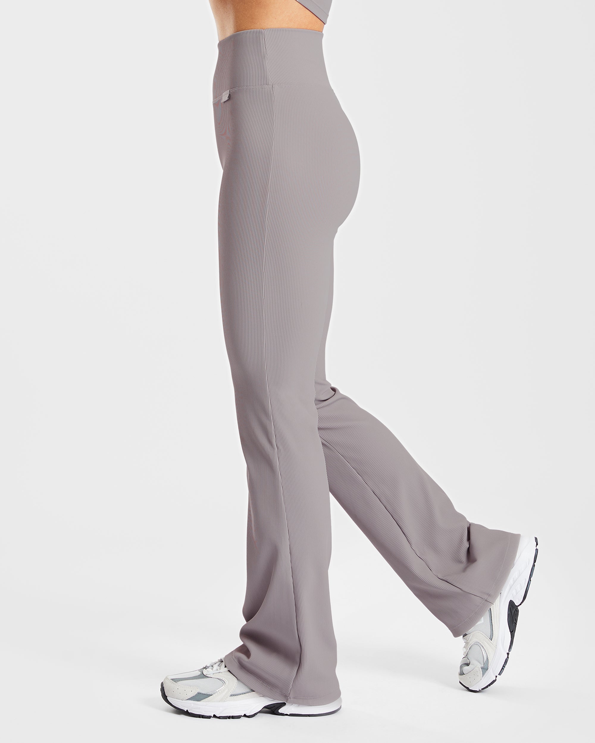 Sculpt Ribbed Flared Leggings - Fog Gris