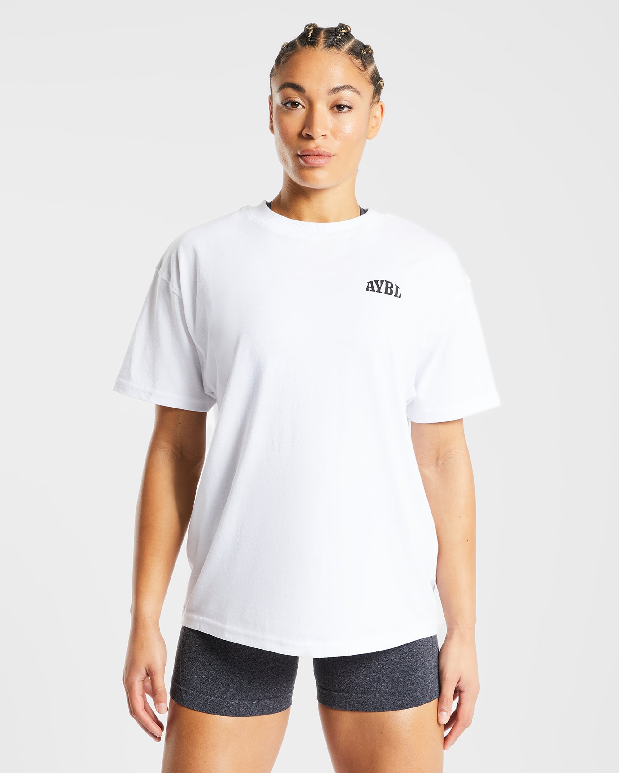 Believe Achieve Oversized T Shirt - Blanc