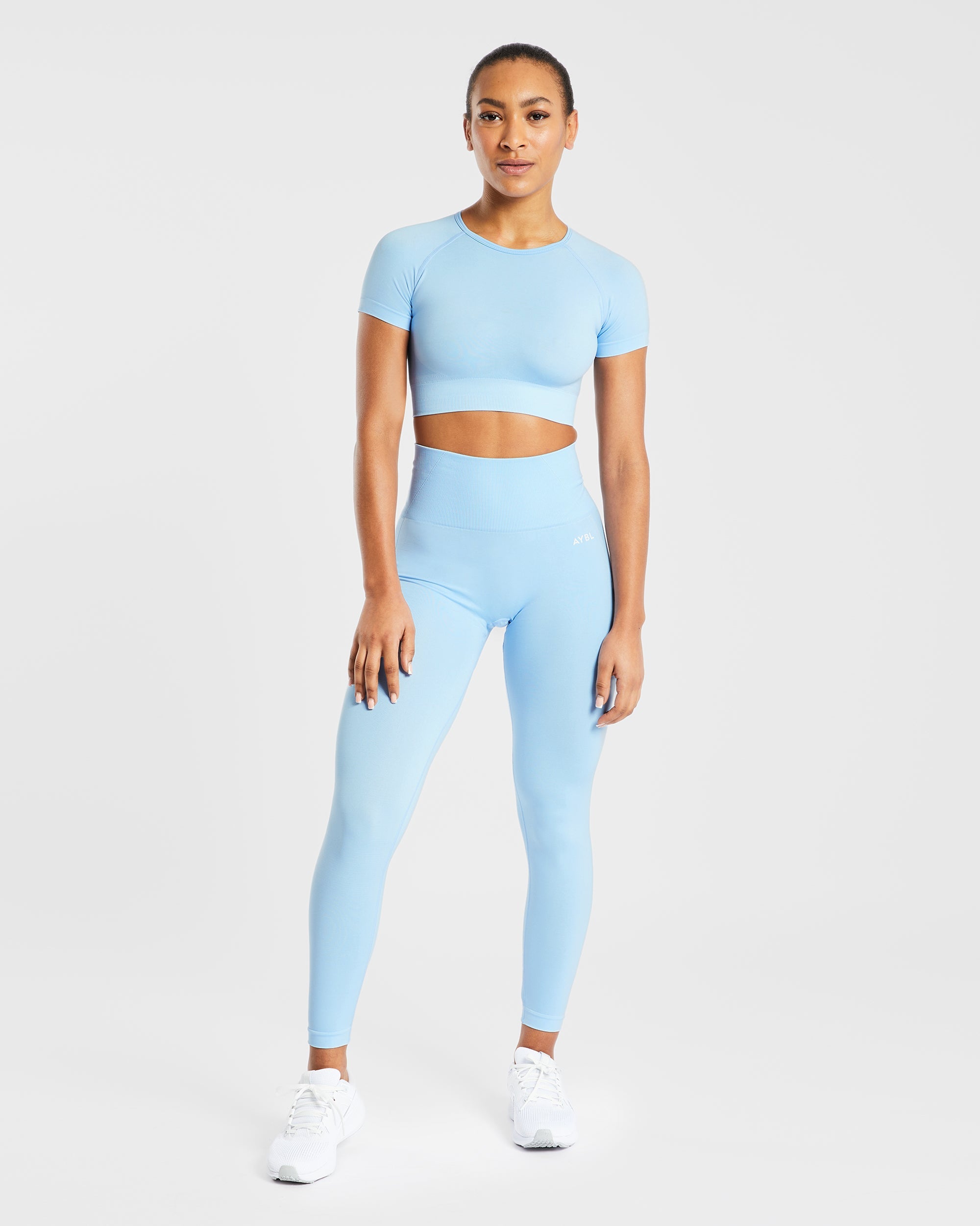 Empower Seamless Crop Top - Sky Bleu