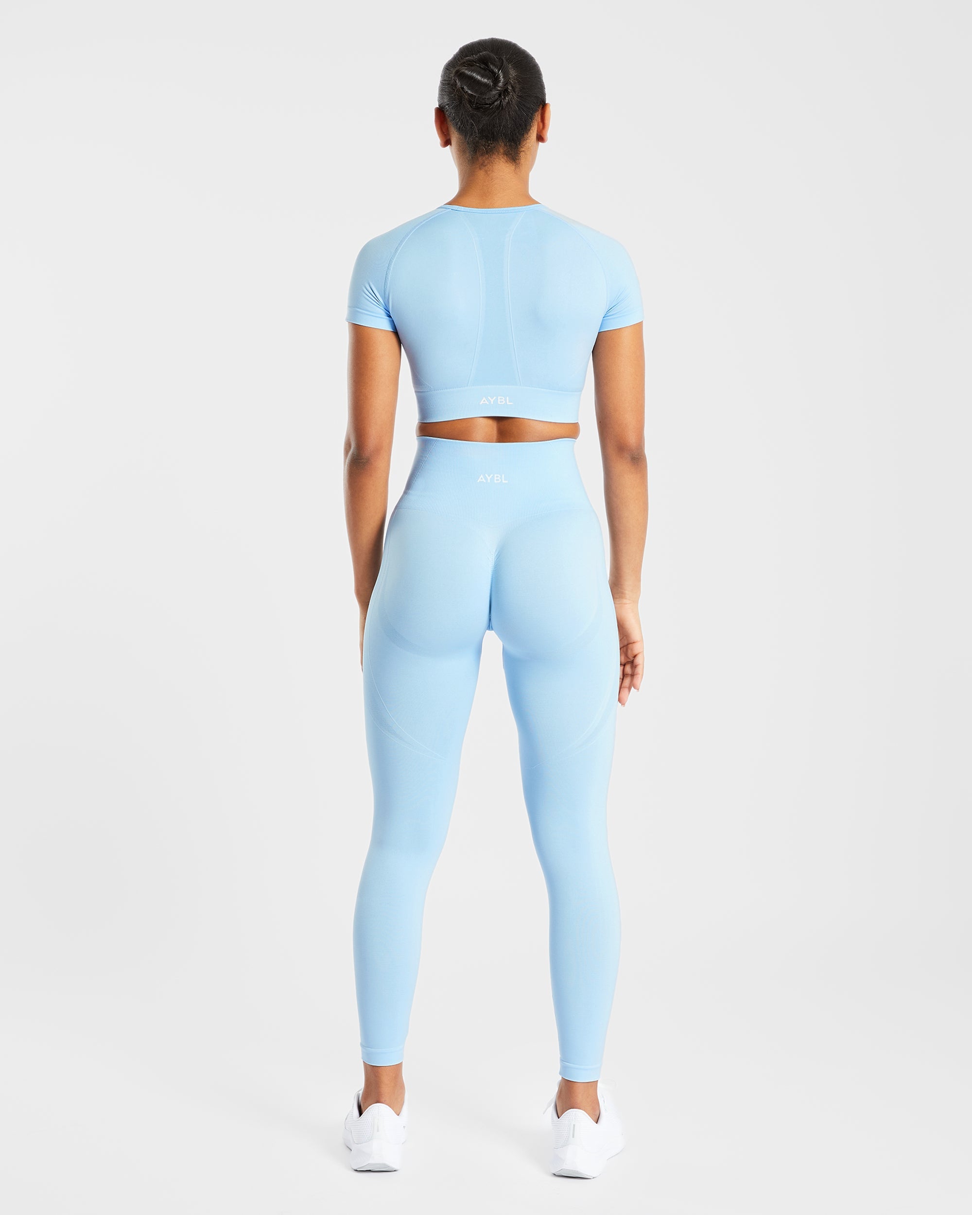 Empower Seamless Crop Top - Sky Bleu