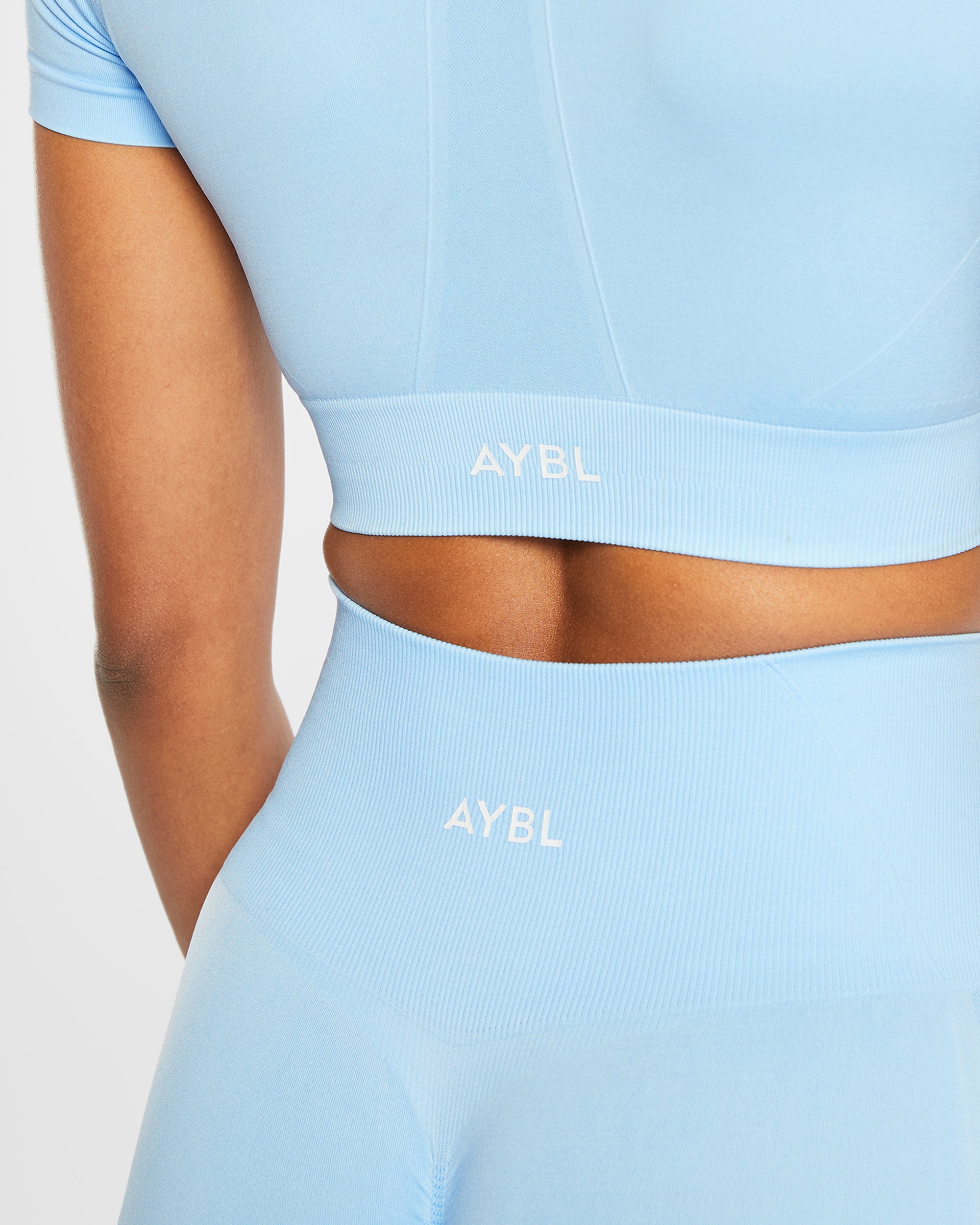 Empower Seamless Crop Top - Sky Bleu