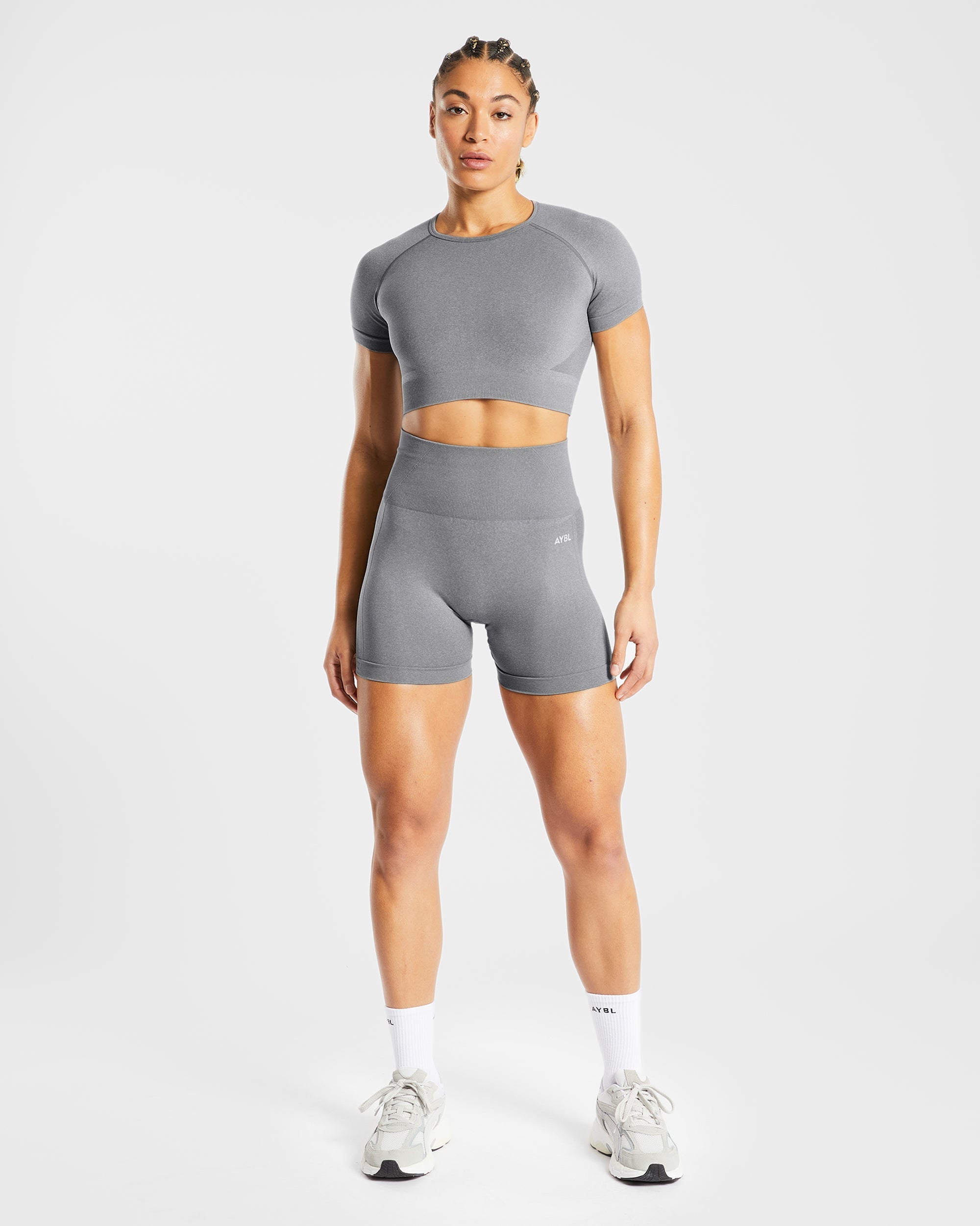 Empower Seamless Crop Top - Gris Marl