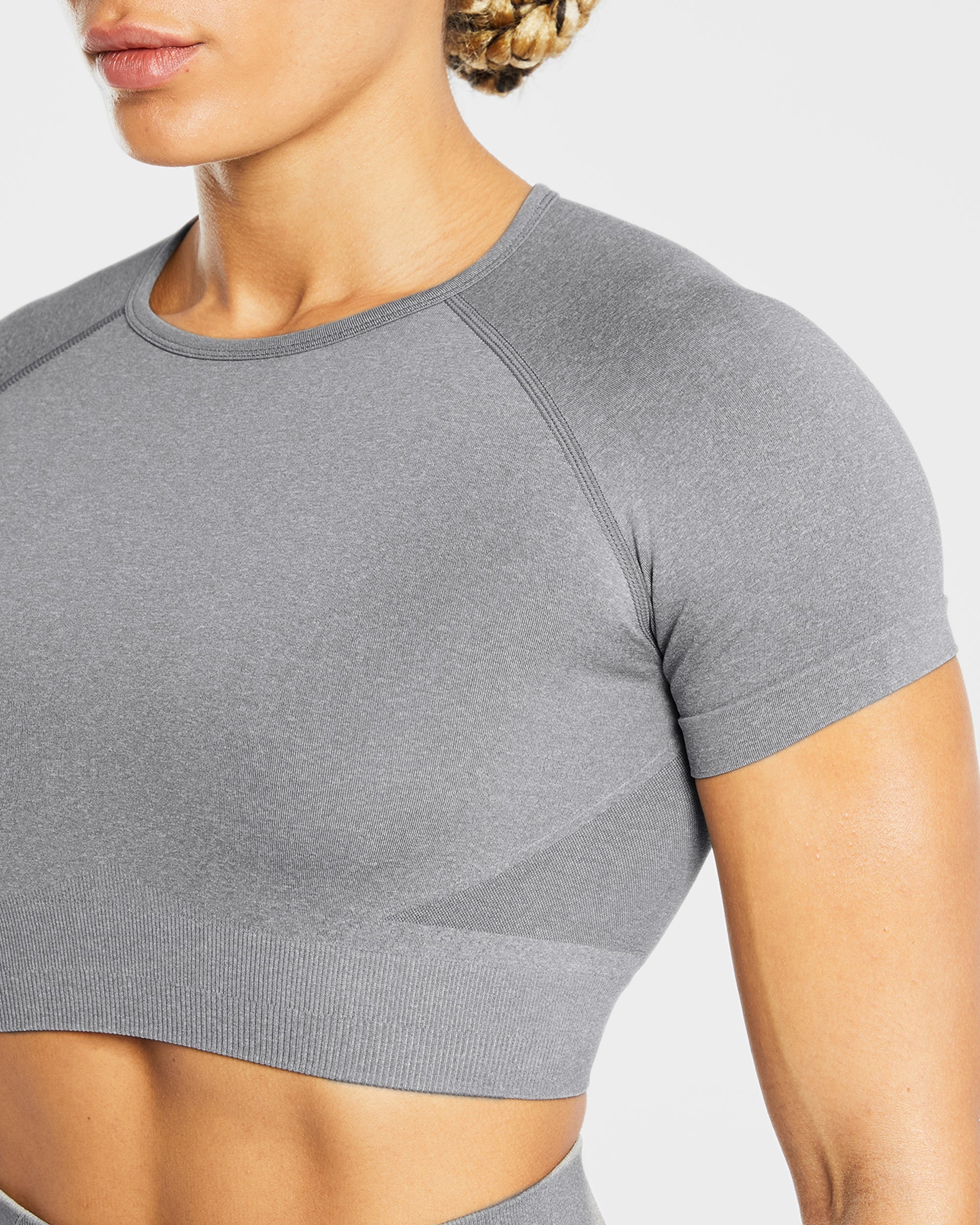 Empower Seamless Crop Top - Gris Marl