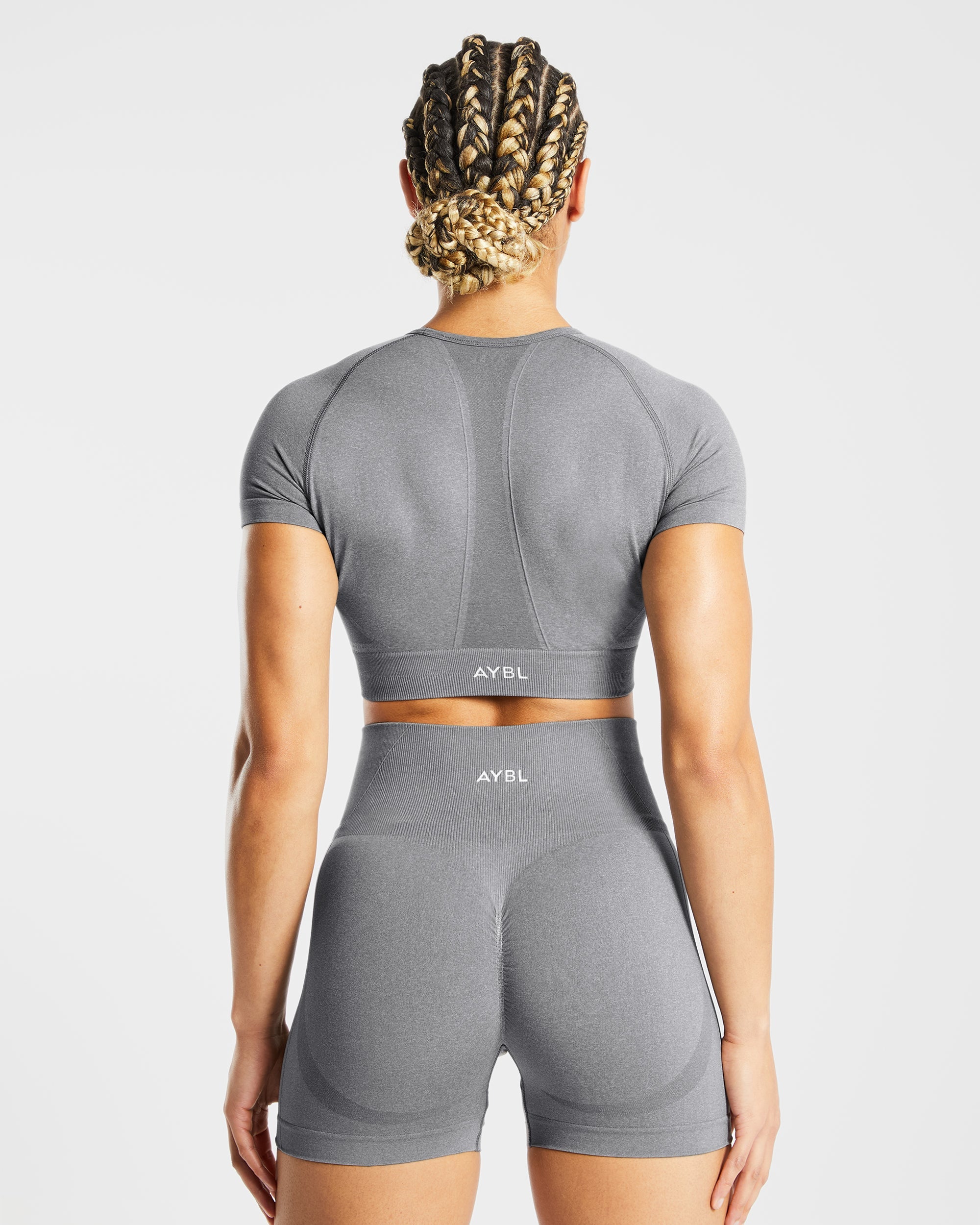 Empower Seamless Crop Top - Gris Marl