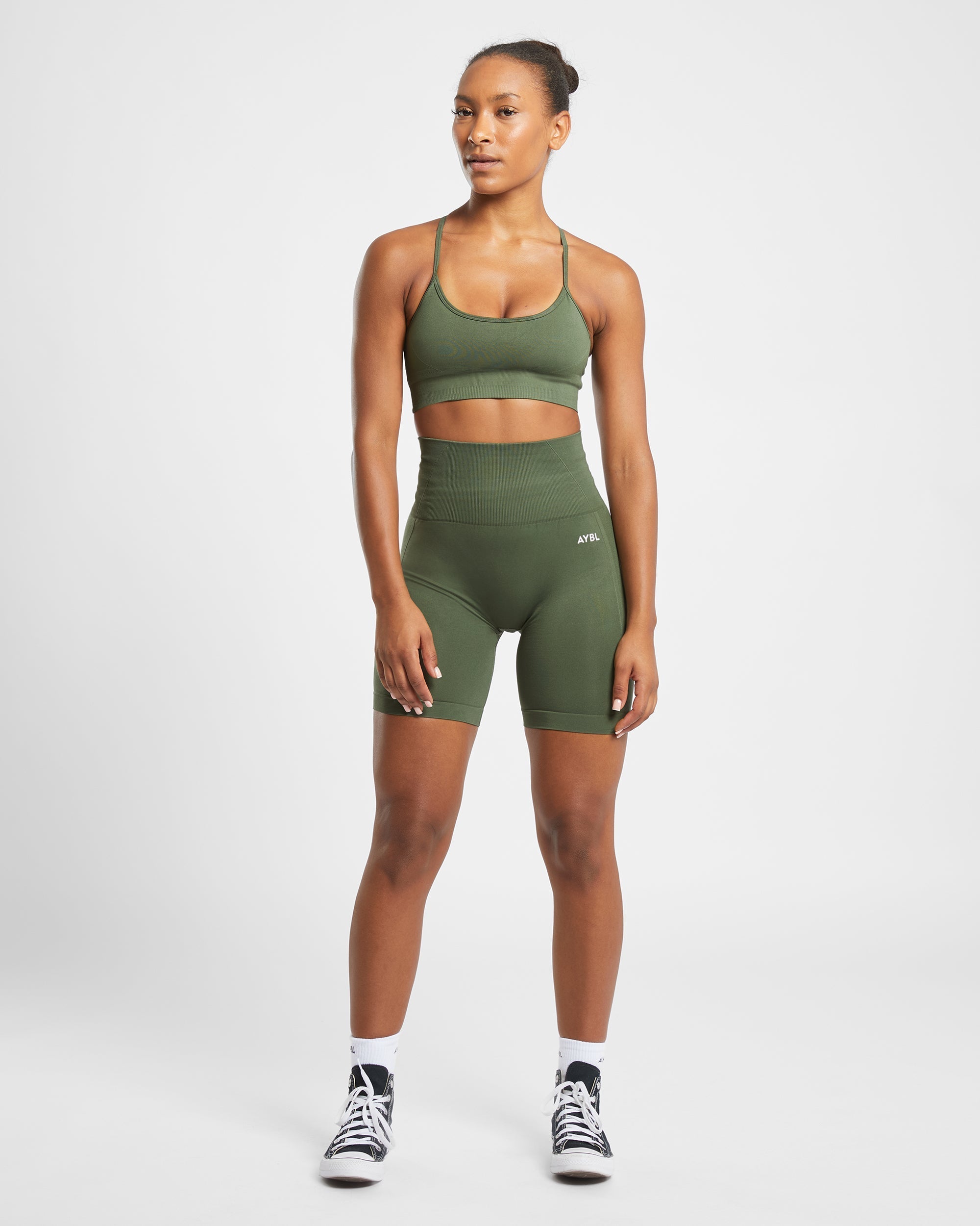 Empower Seamless Cycling Shorts - Khaki Vert