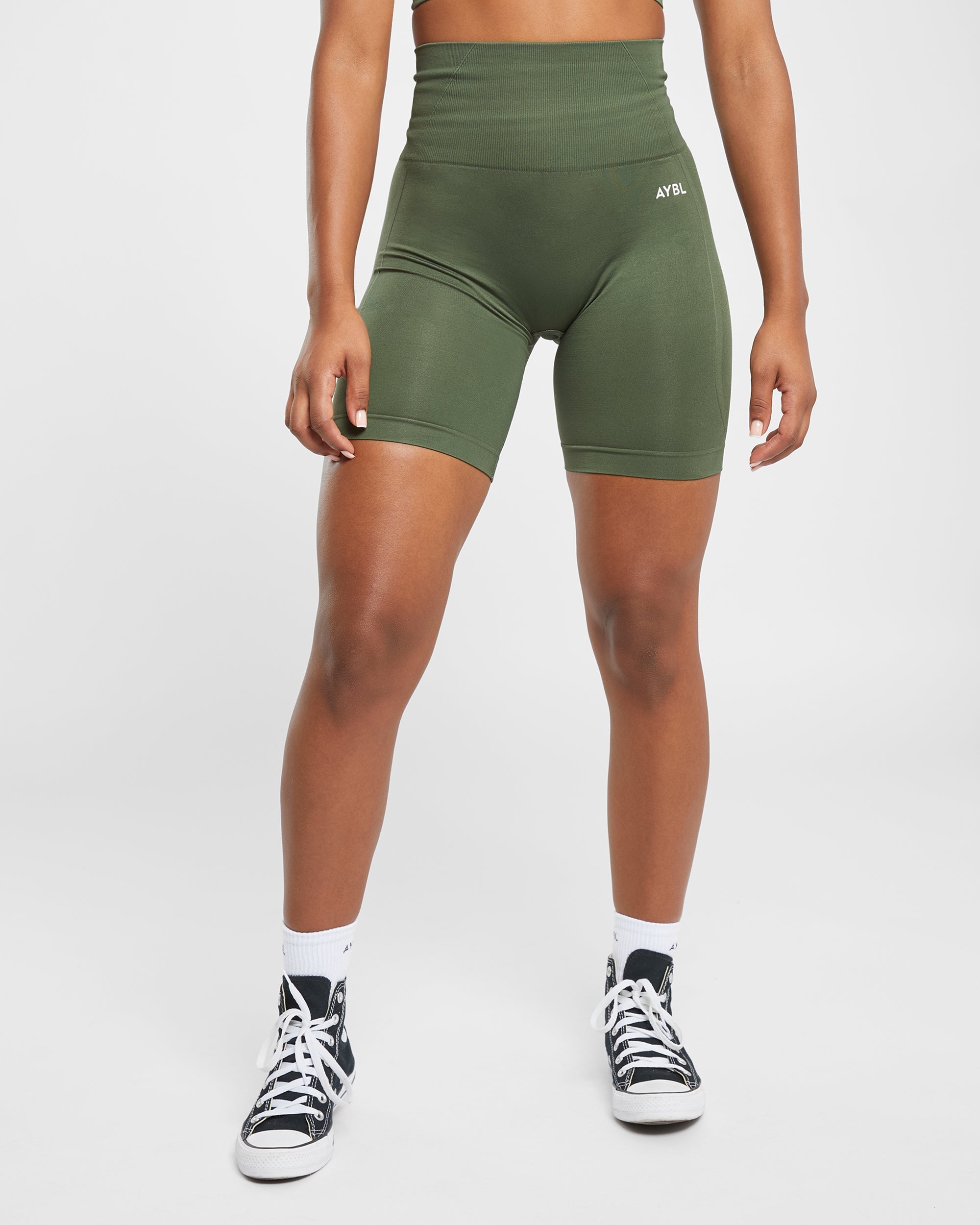 Empower Seamless Cycling Shorts - Khaki Vert