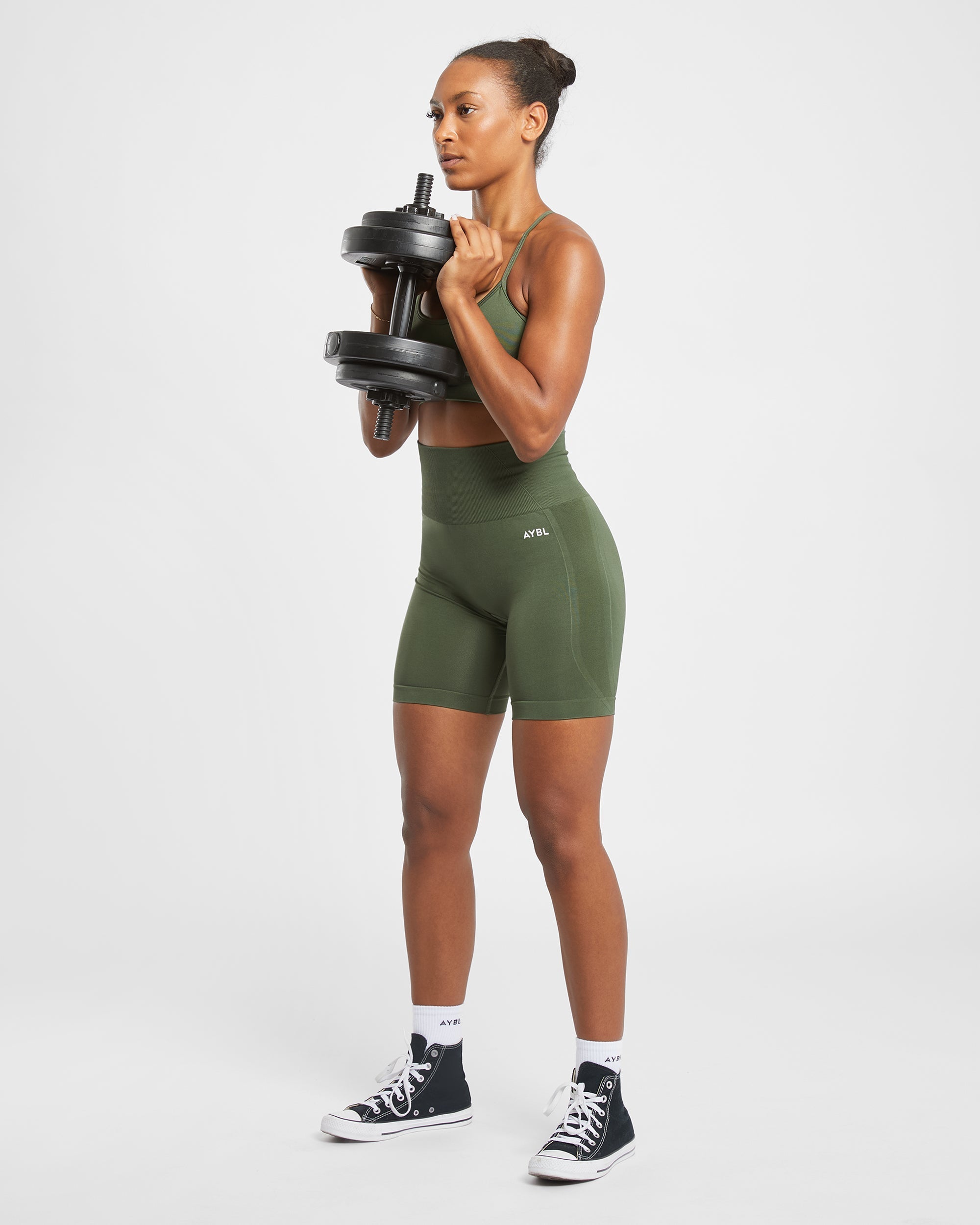 Empower Seamless Cycling Shorts - Khaki Vert