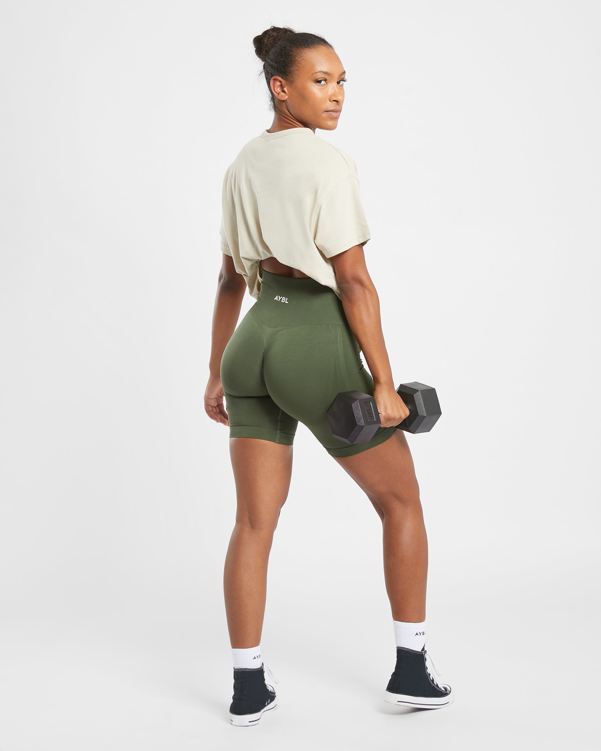 Empower Seamless Cycling Shorts - Khaki Vert