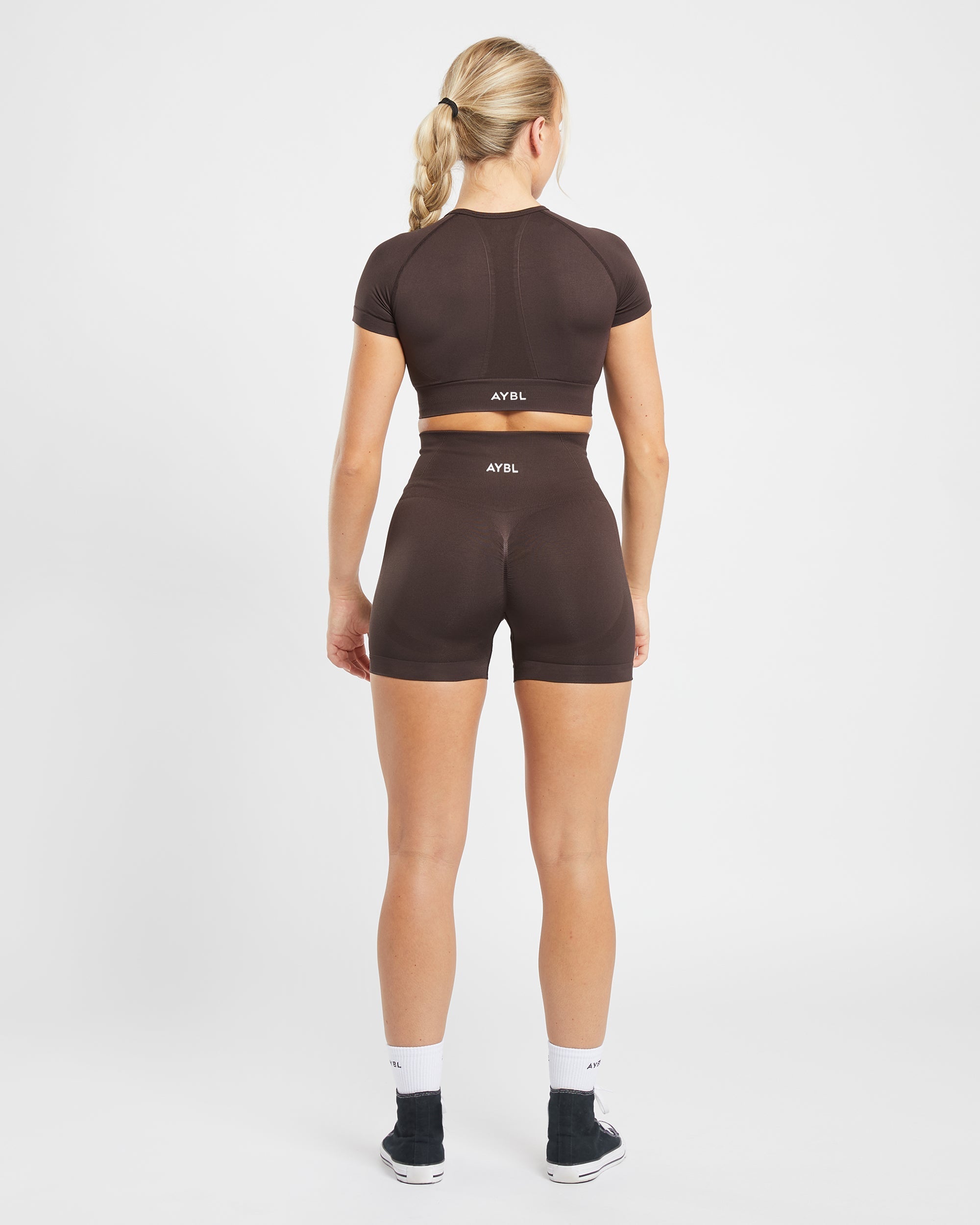 Empower Seamless Crop Top - Cocoa Marron