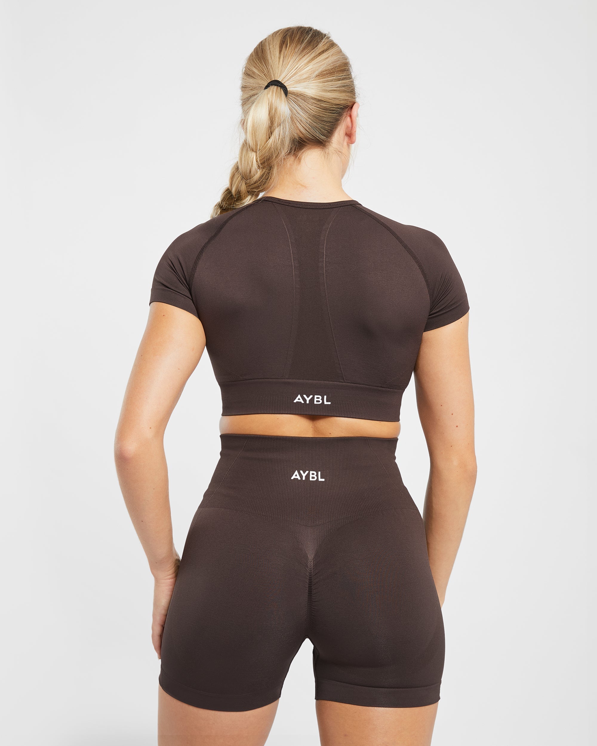 Empower Seamless Crop Top - Cocoa Marron