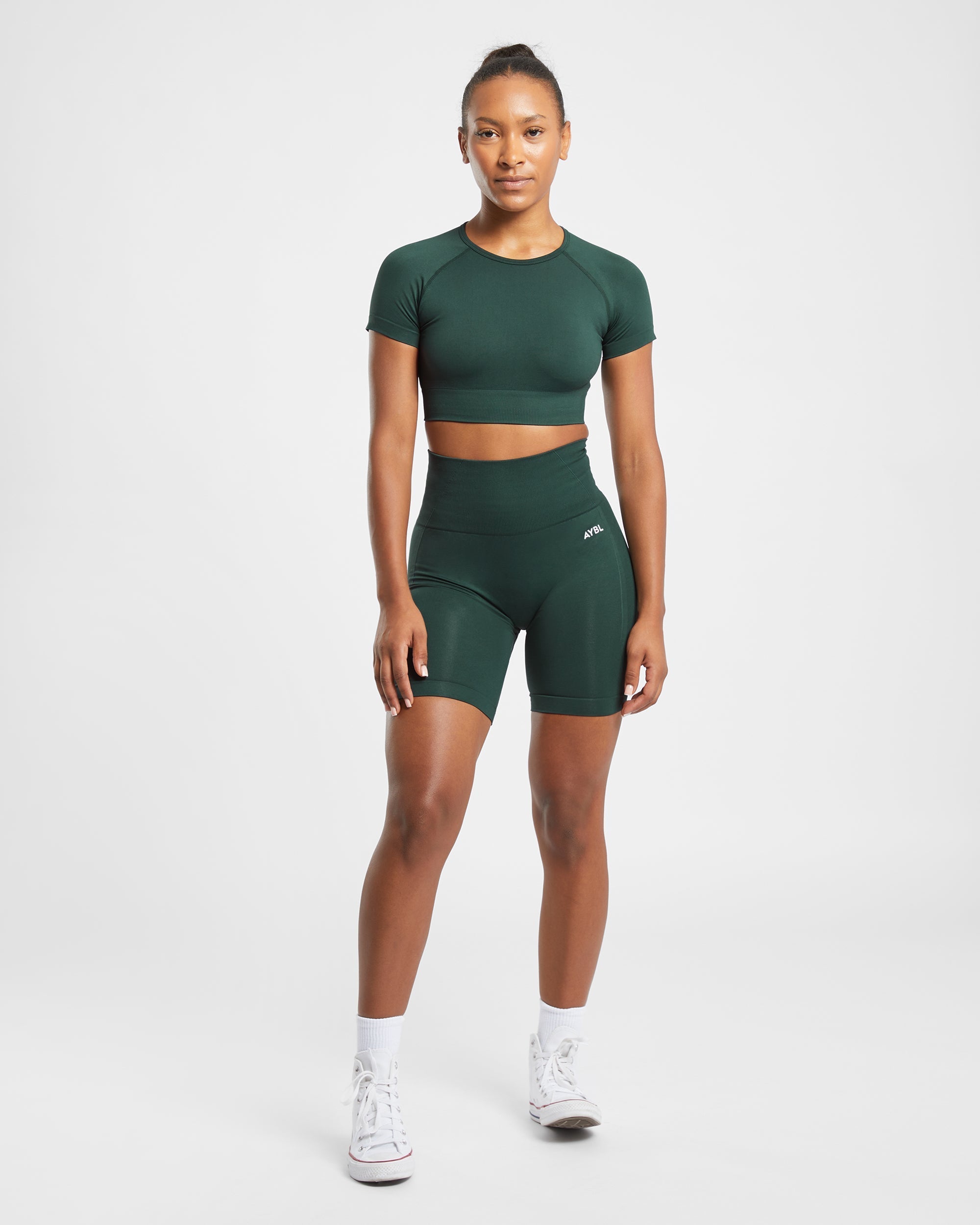 Empower Seamless Crop Top - Dark Vert