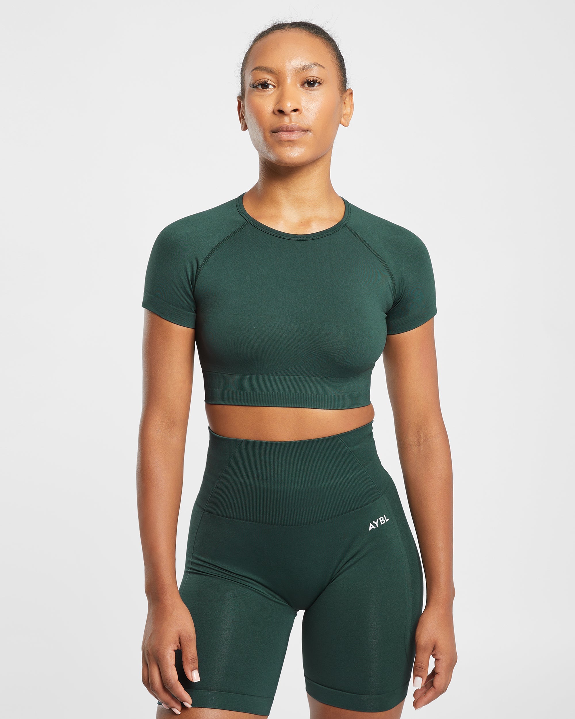 Empower Seamless Crop Top - Dark Vert