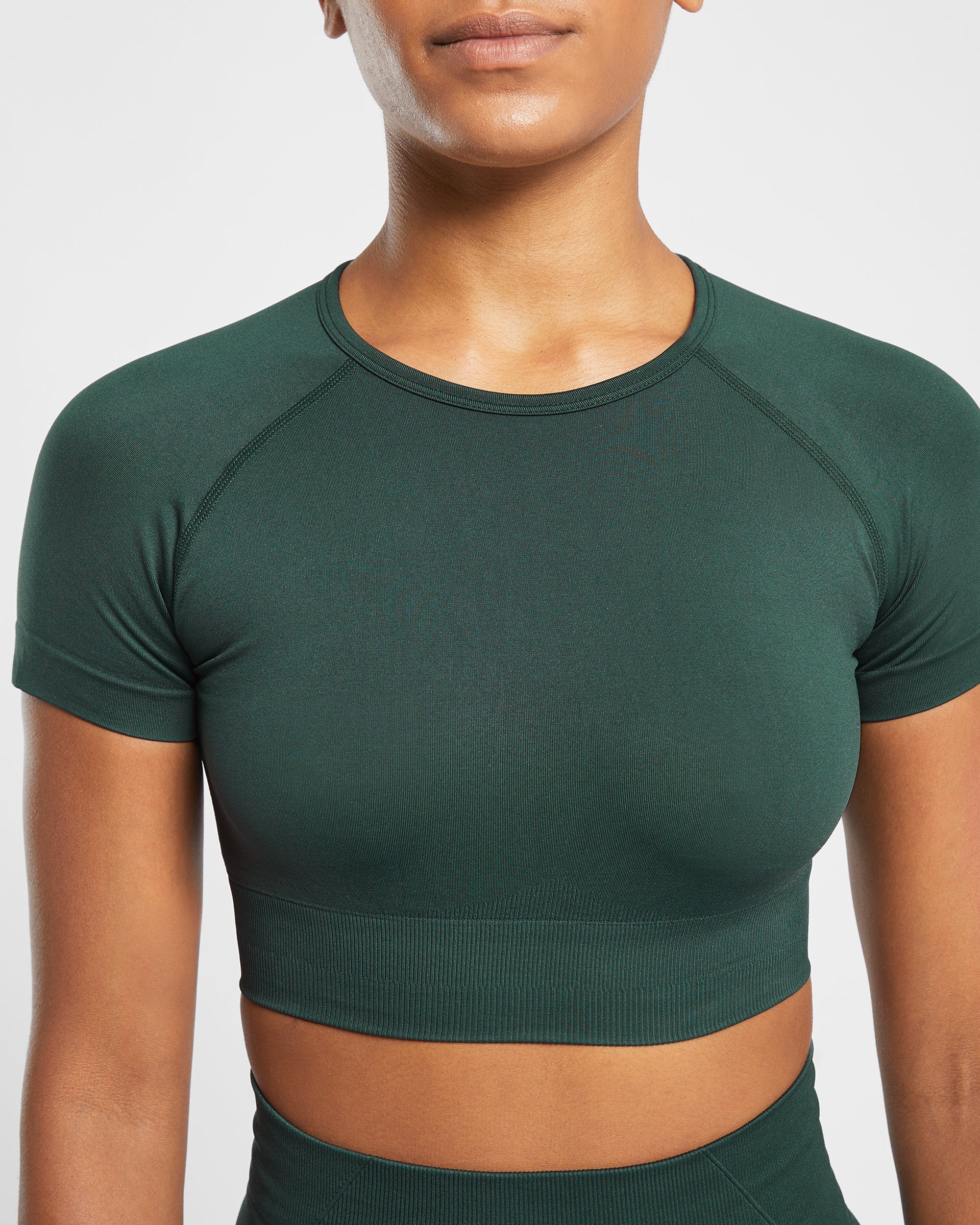 Empower Seamless Crop Top - Dark Vert