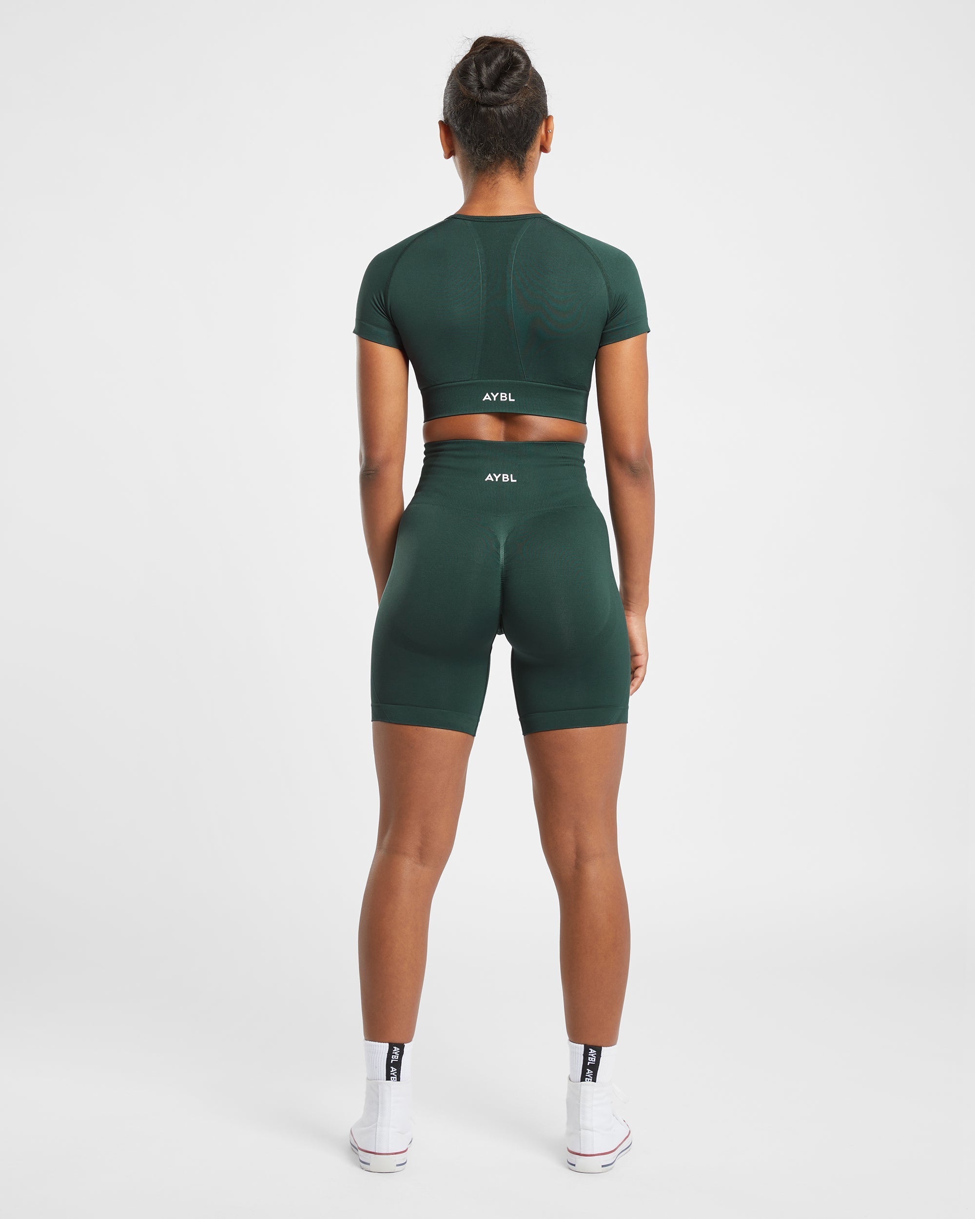 Empower Seamless Crop Top - Dark Vert