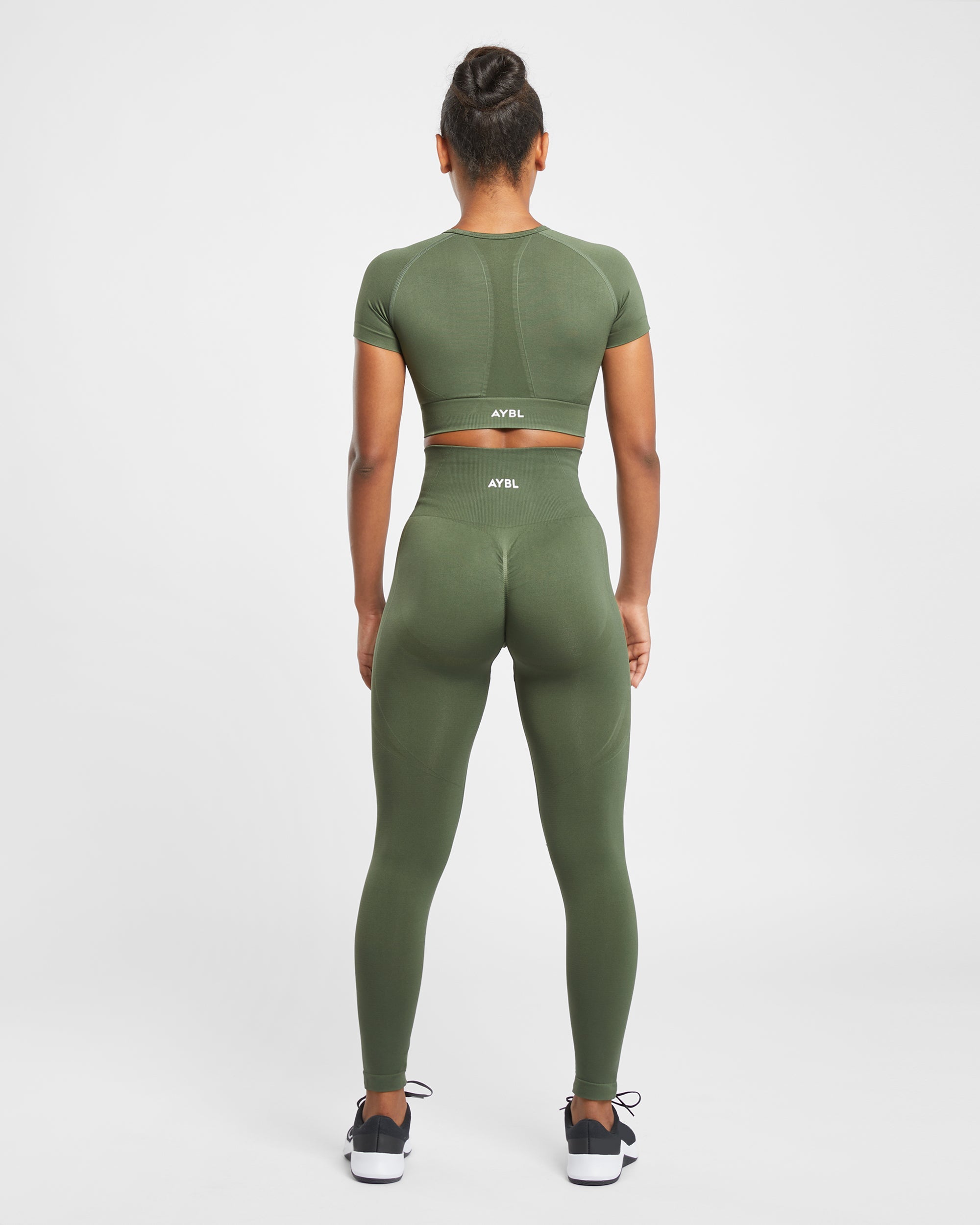 Empower Seamless Crop Top - Khaki Vert