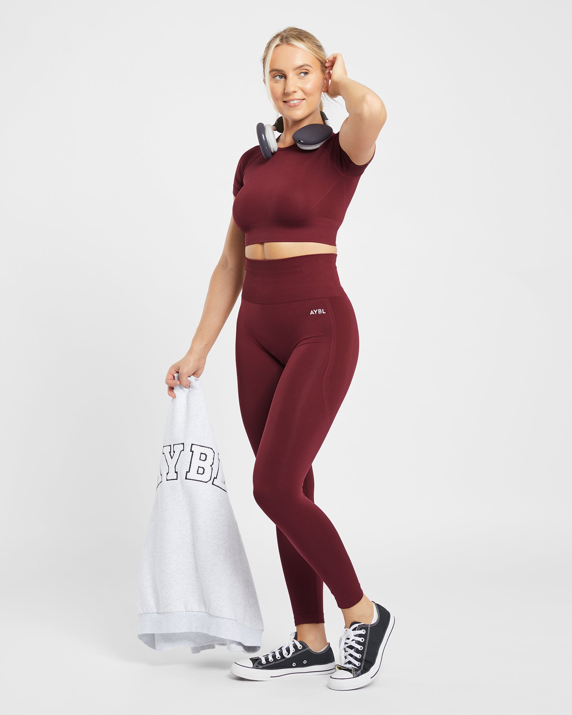 Empower Seamless Crop Top - Rouge Wine