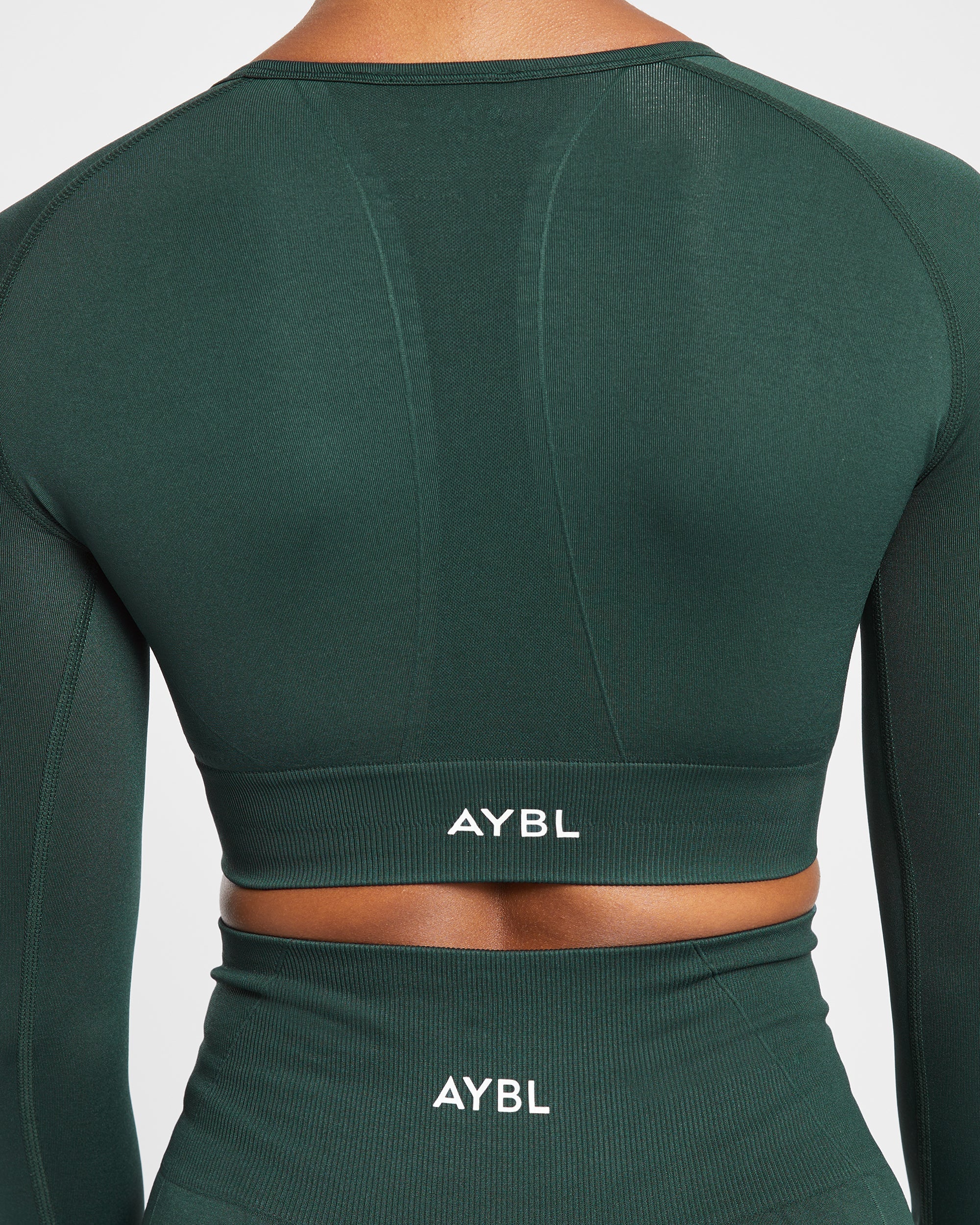 Empower Seamless Long Sleeve Crop Top - Dark Vert