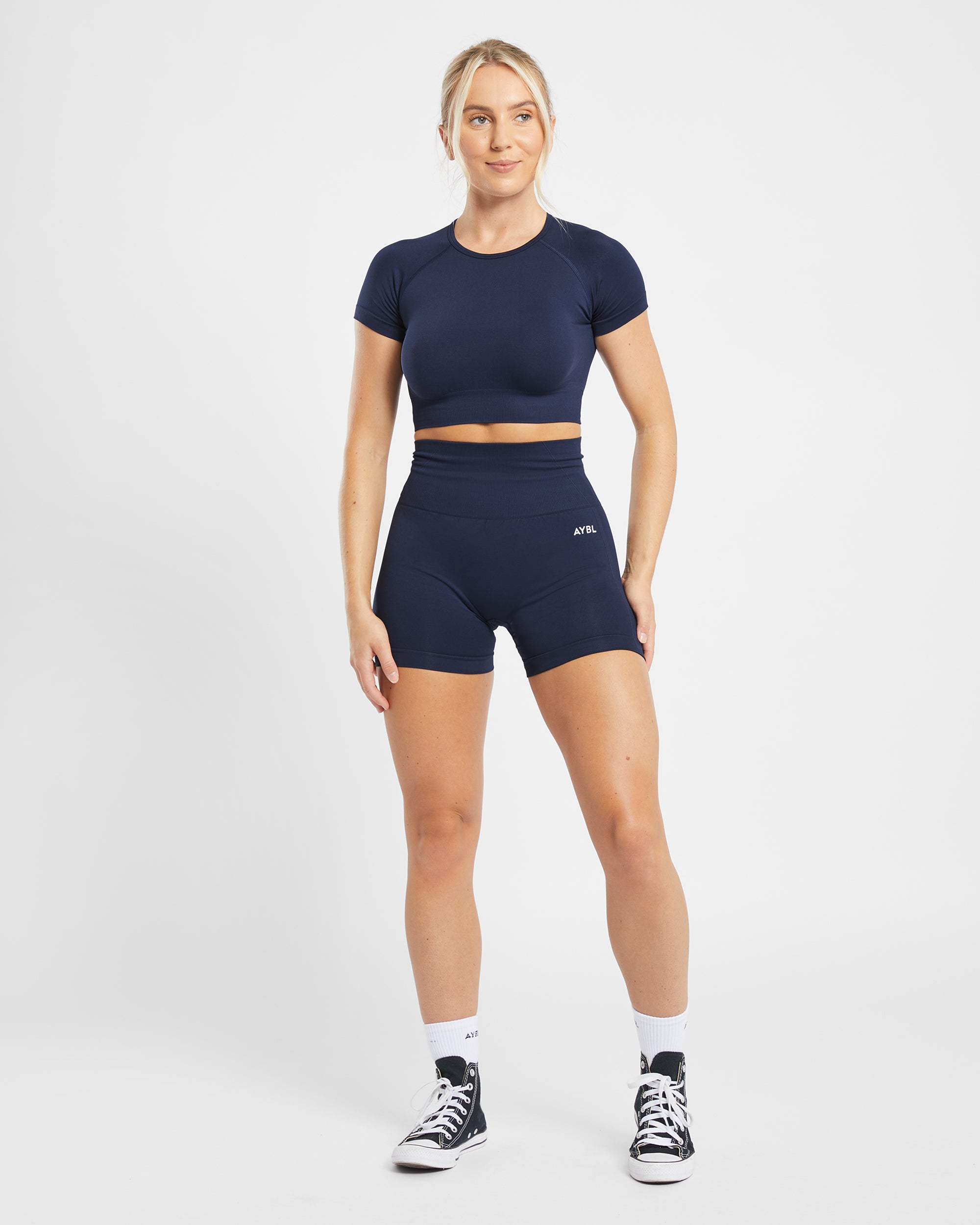 Empower Seamless Crop Top - Navy