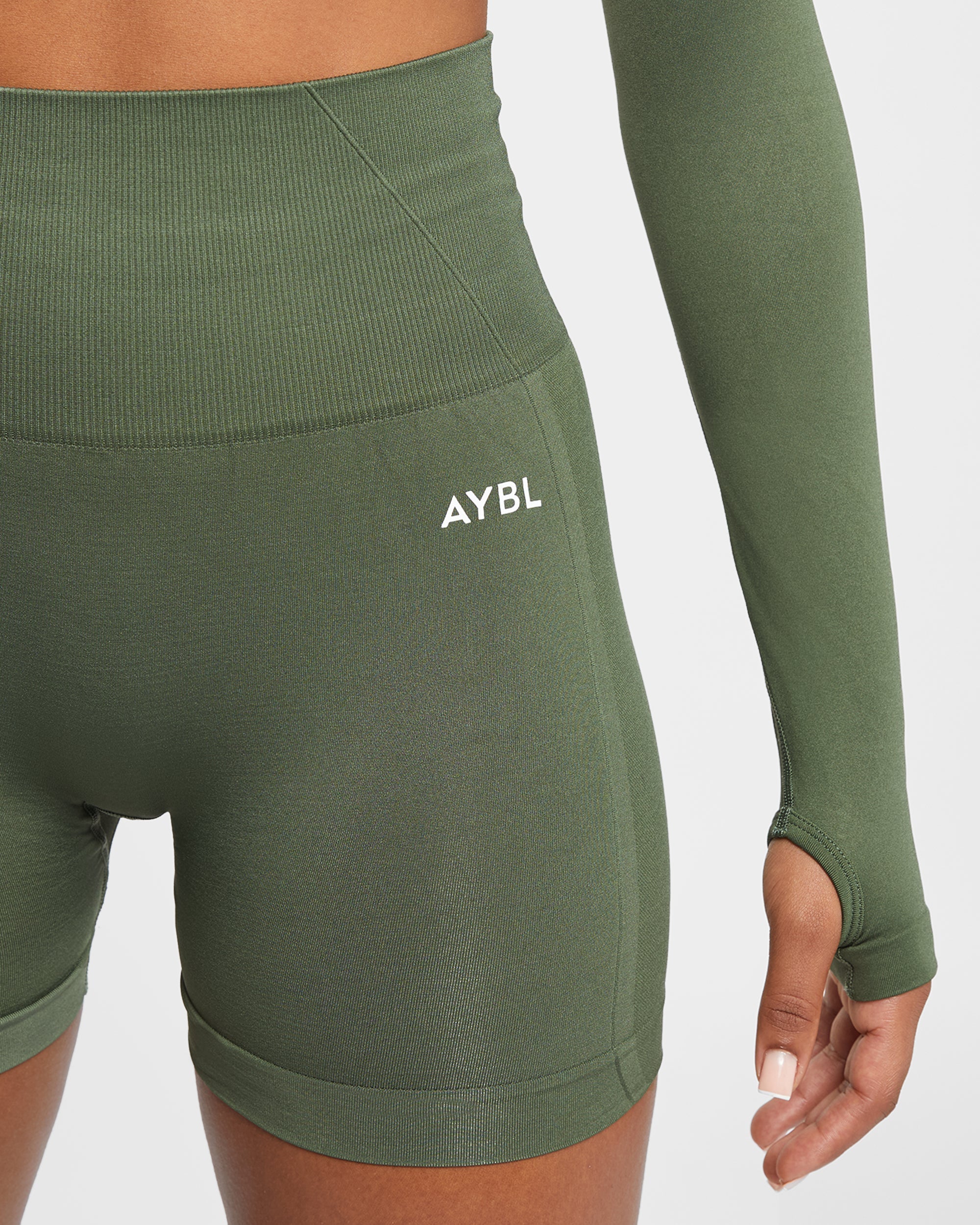 Empower Seamless Shorts - Khaki Vert