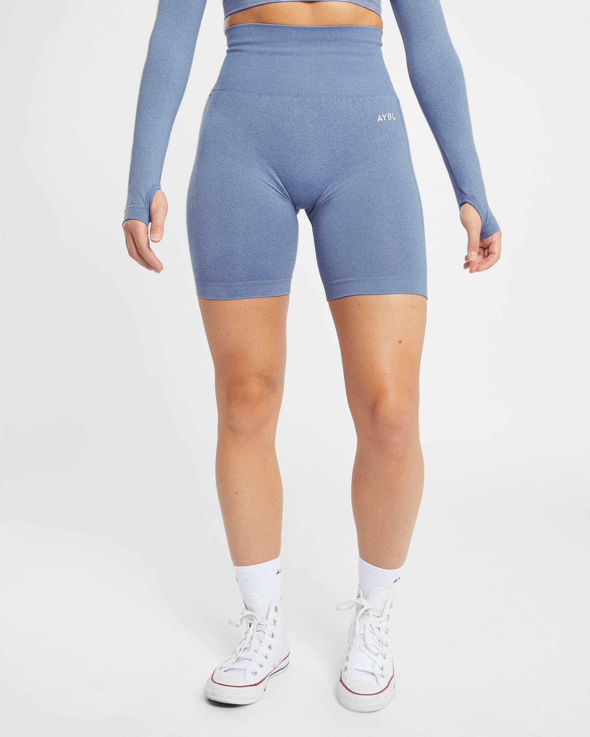 Empower Seamless Cycling Shorts - Bleu Marl