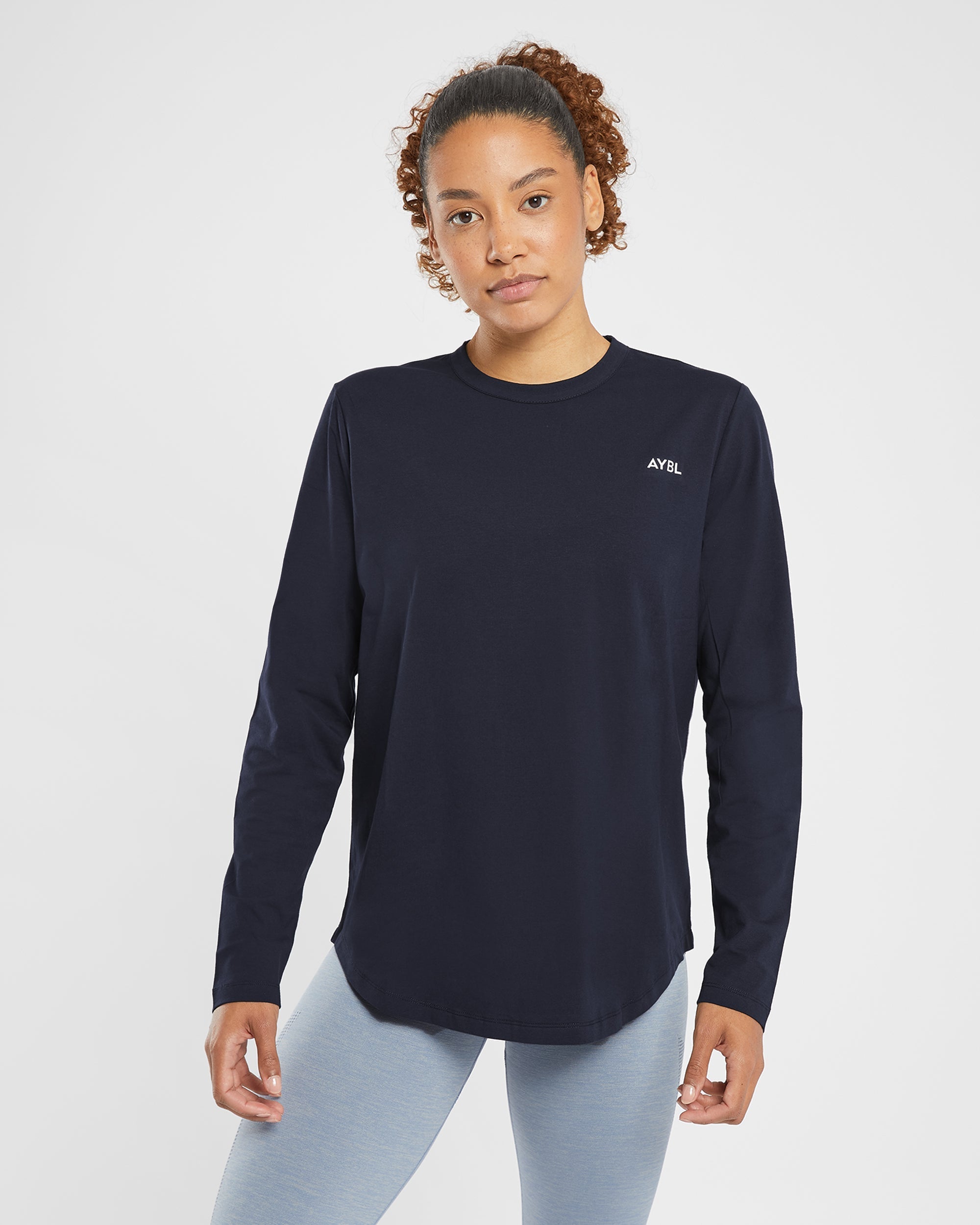 Everyday Relaxed Long Sleeve T Shirt - Navy