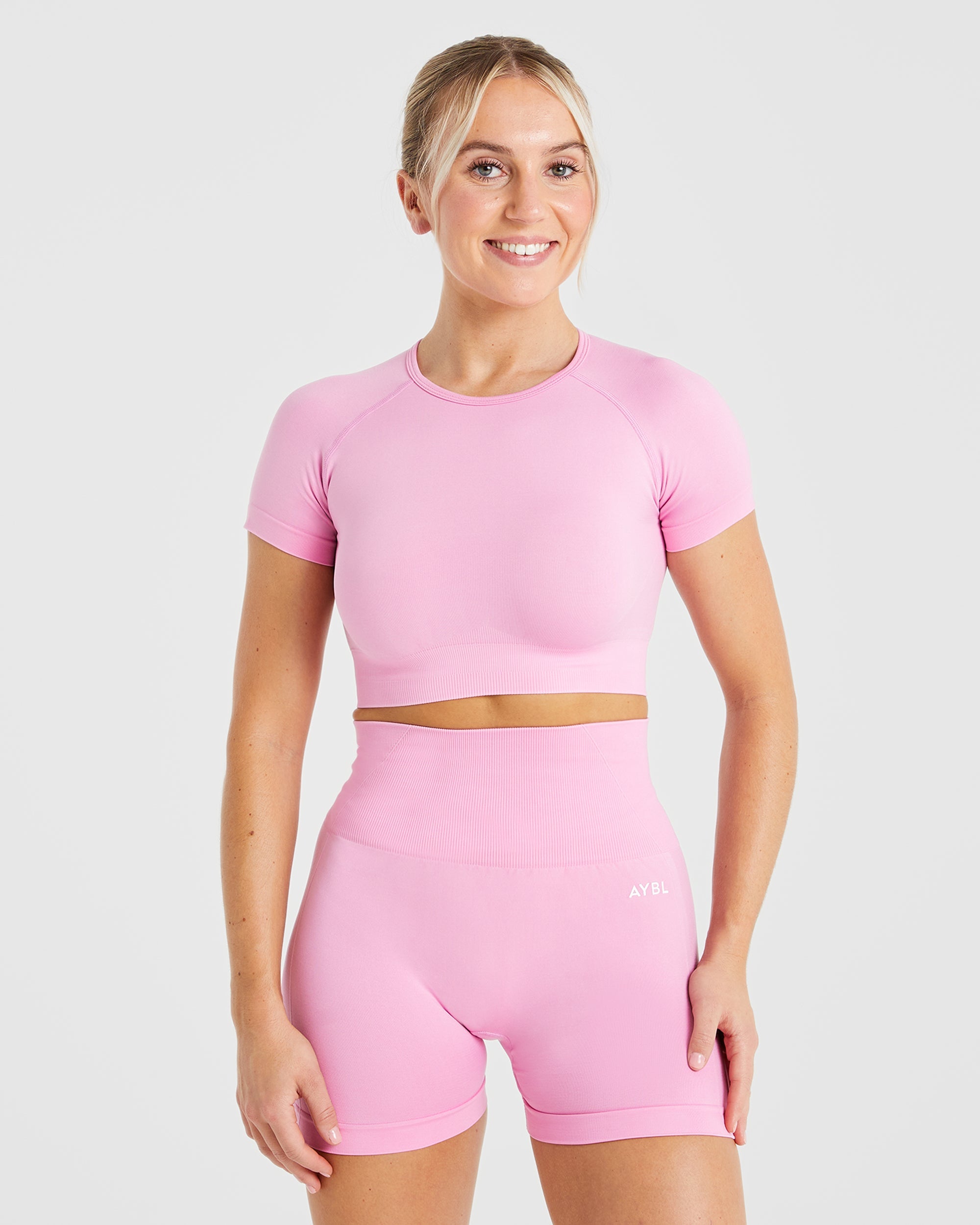 Empower Seamless Crop Top - Baby Rose