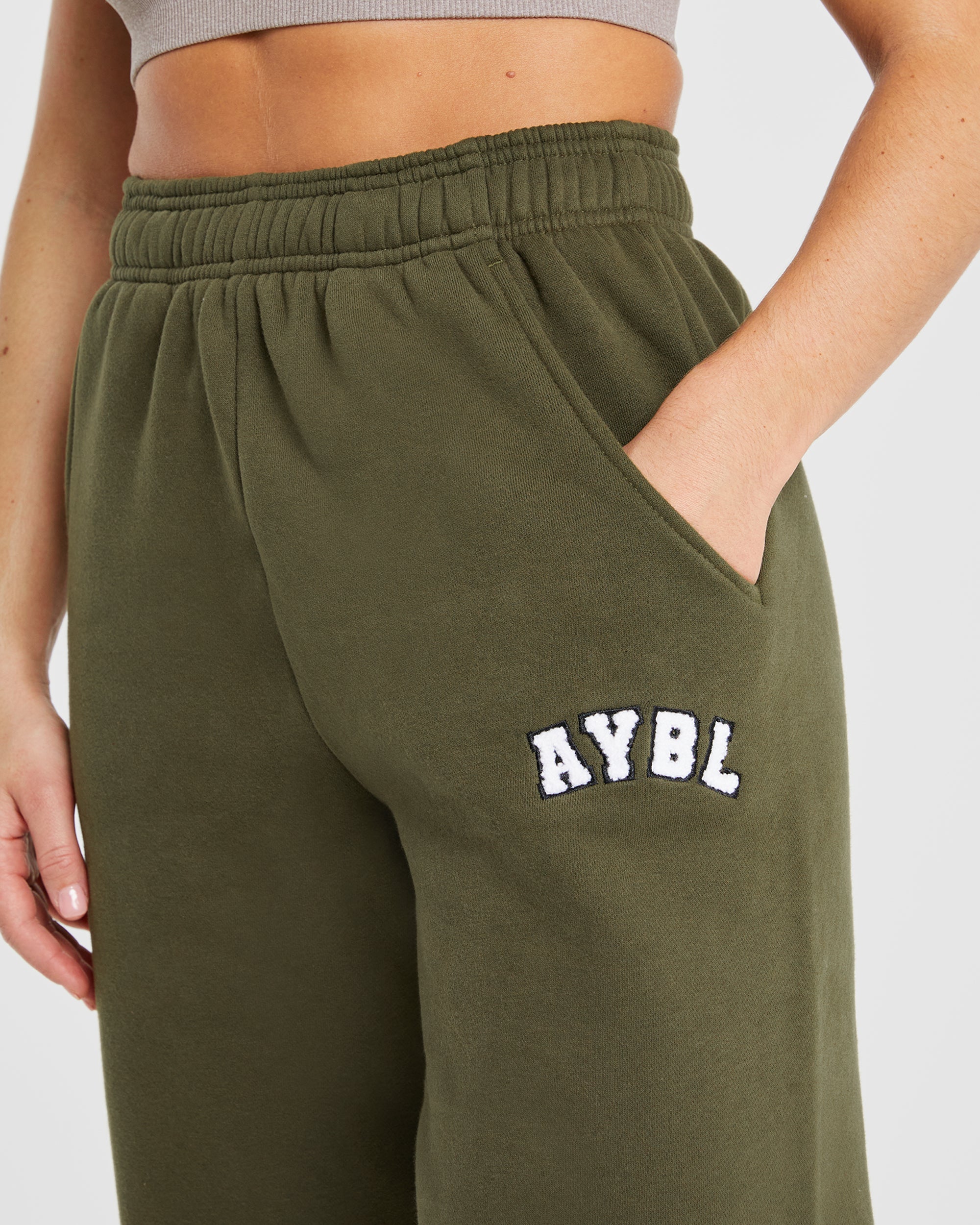 Varsity Oversized Joggers - Khaki