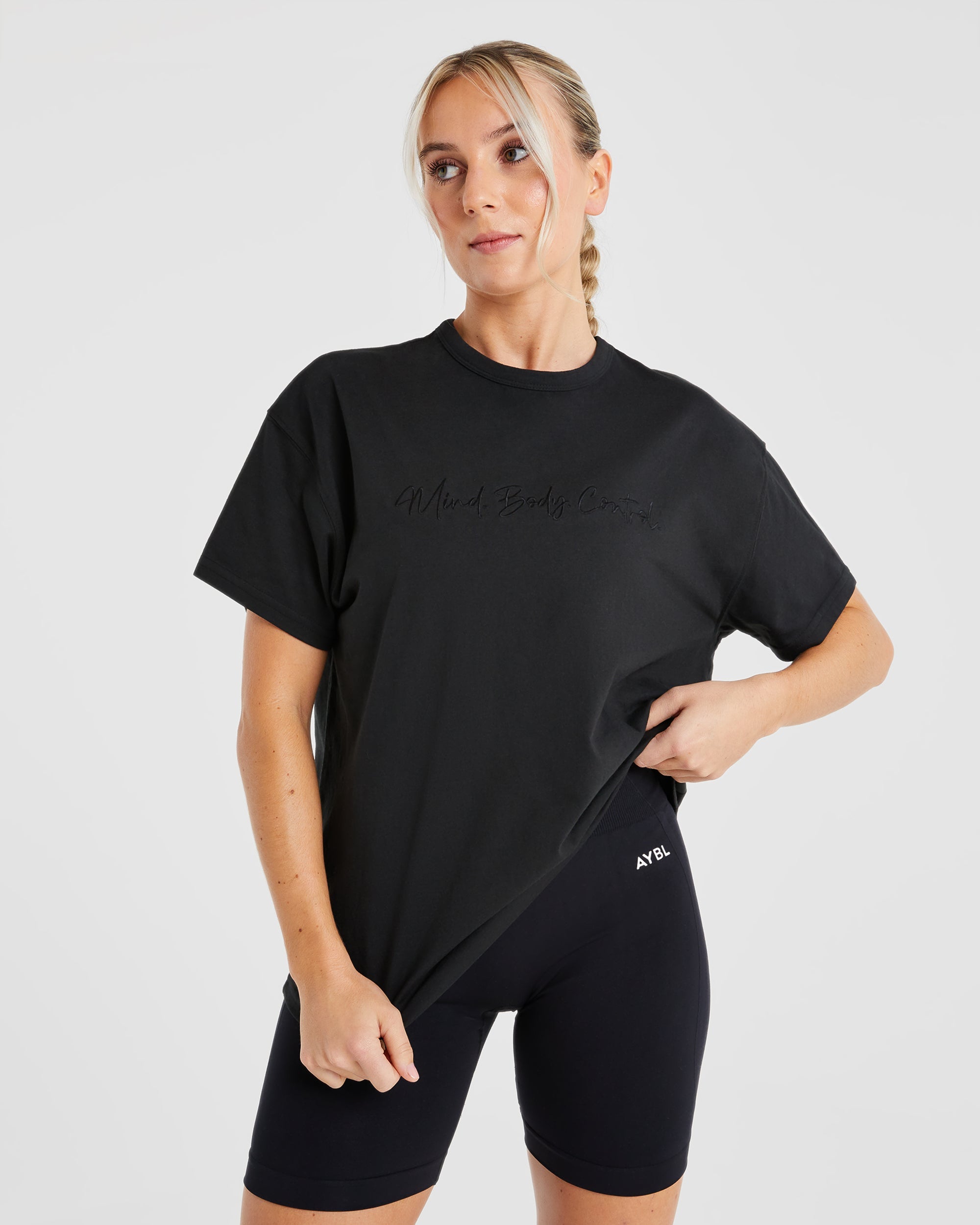 Mind Body Control Oversized T Shirt - Noir