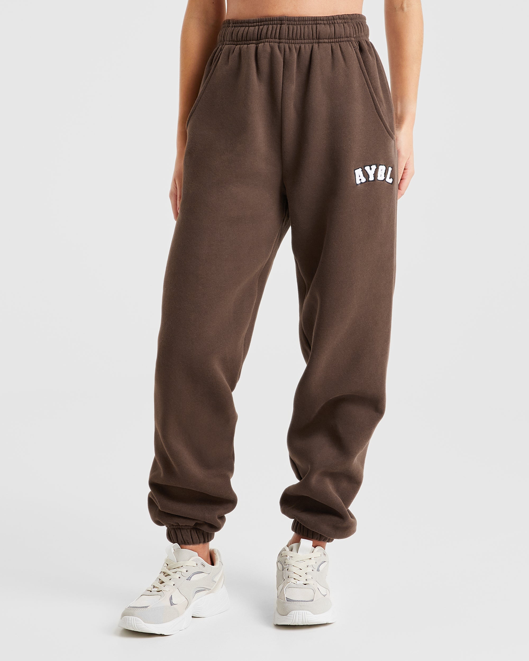 Varsity Oversized Joggers - Marron