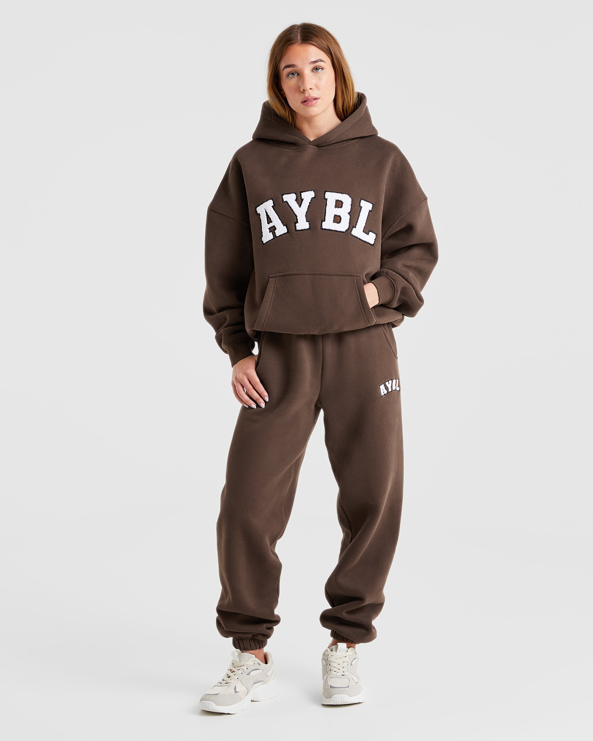 Varsity Oversized Joggers - Marron