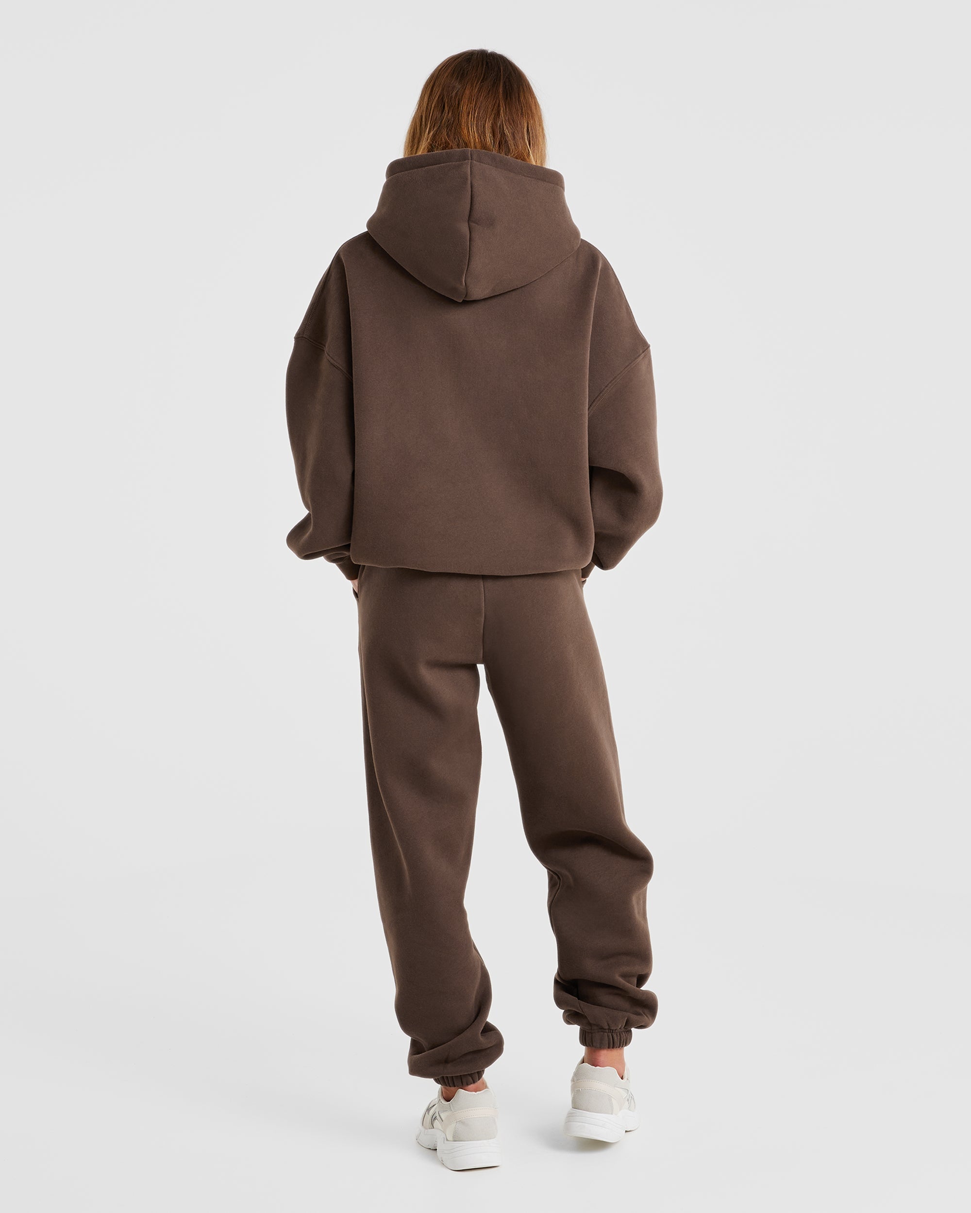 Varsity Oversized Hoodie Marron