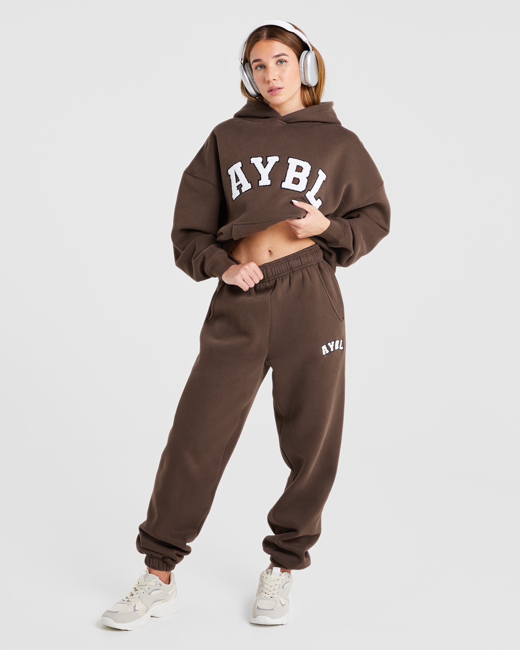 Varsity Oversized Joggers - Marron