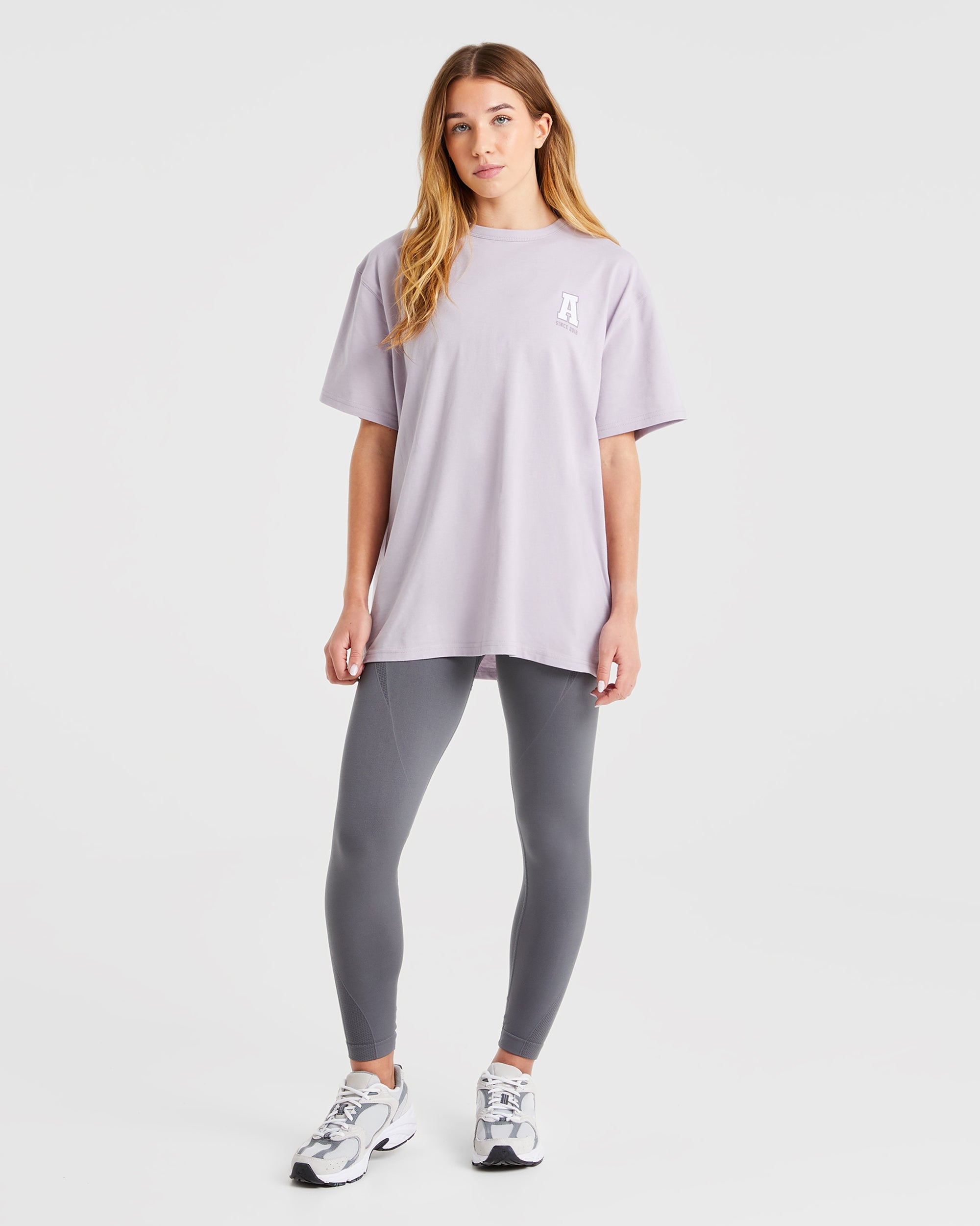 Varsity Statement Oversized T Shirt - Violet