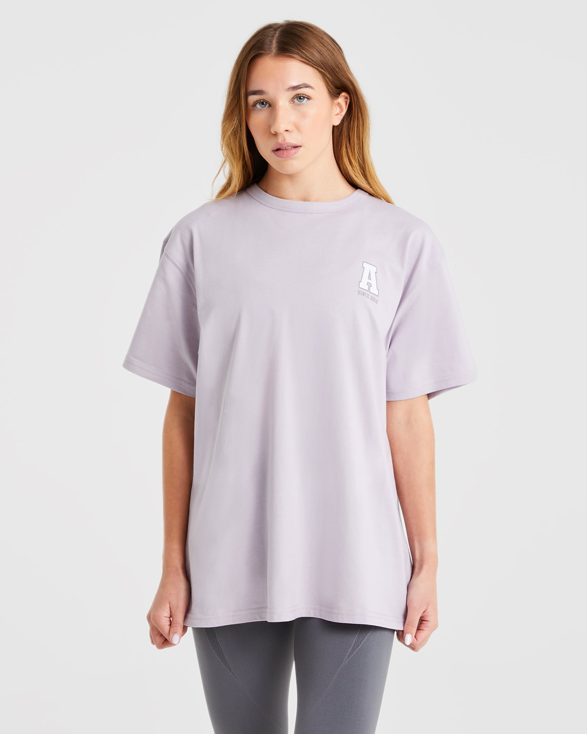 Varsity Statement Oversized T Shirt - Violet