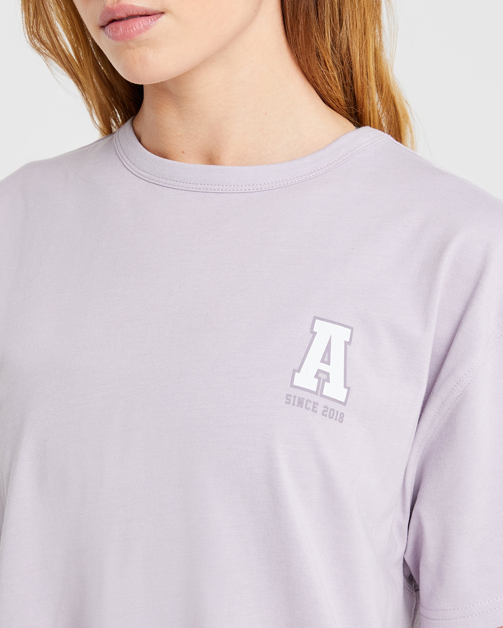 Varsity Statement Oversized T Shirt - Violet