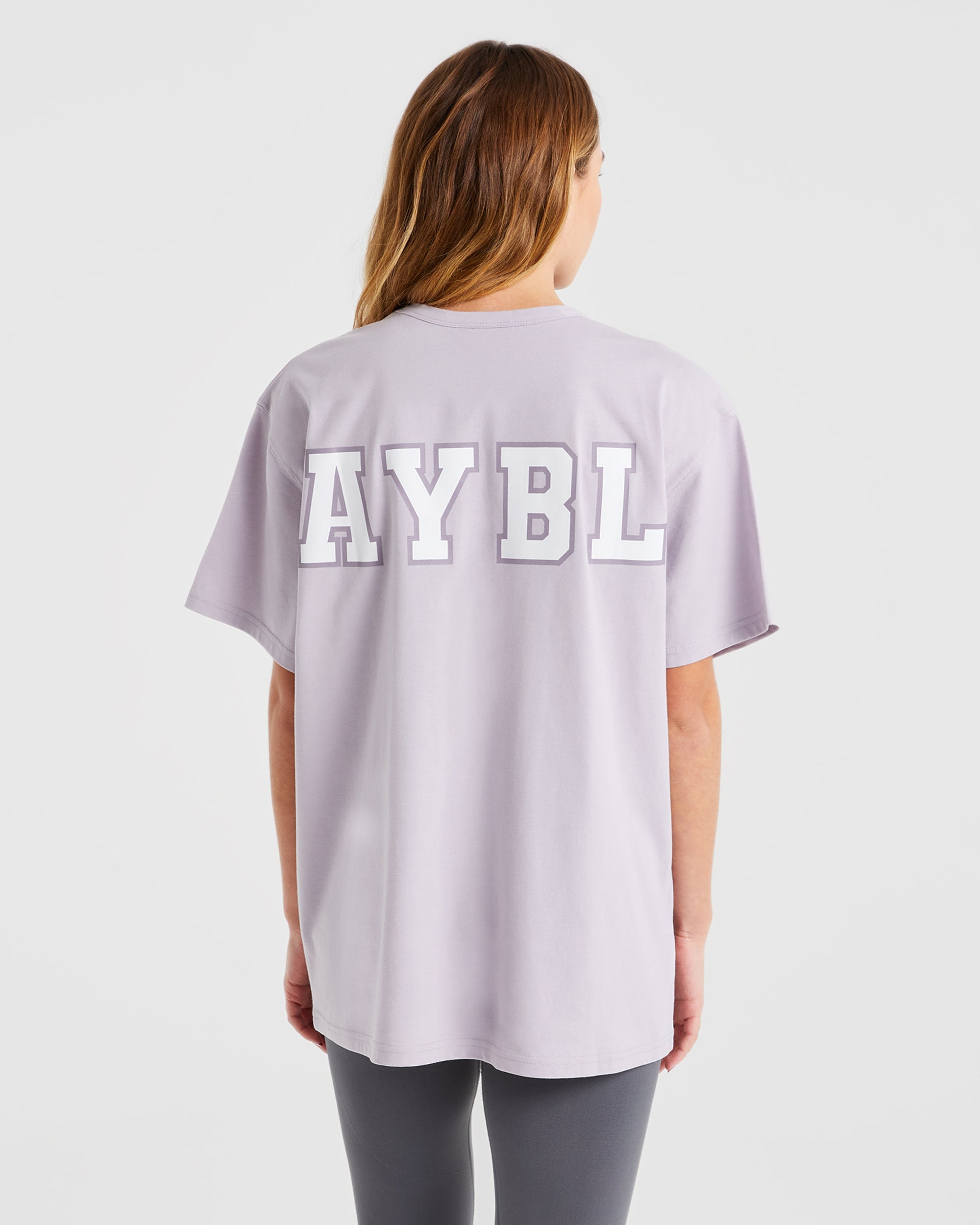 Varsity Statement Oversized T Shirt - Violet