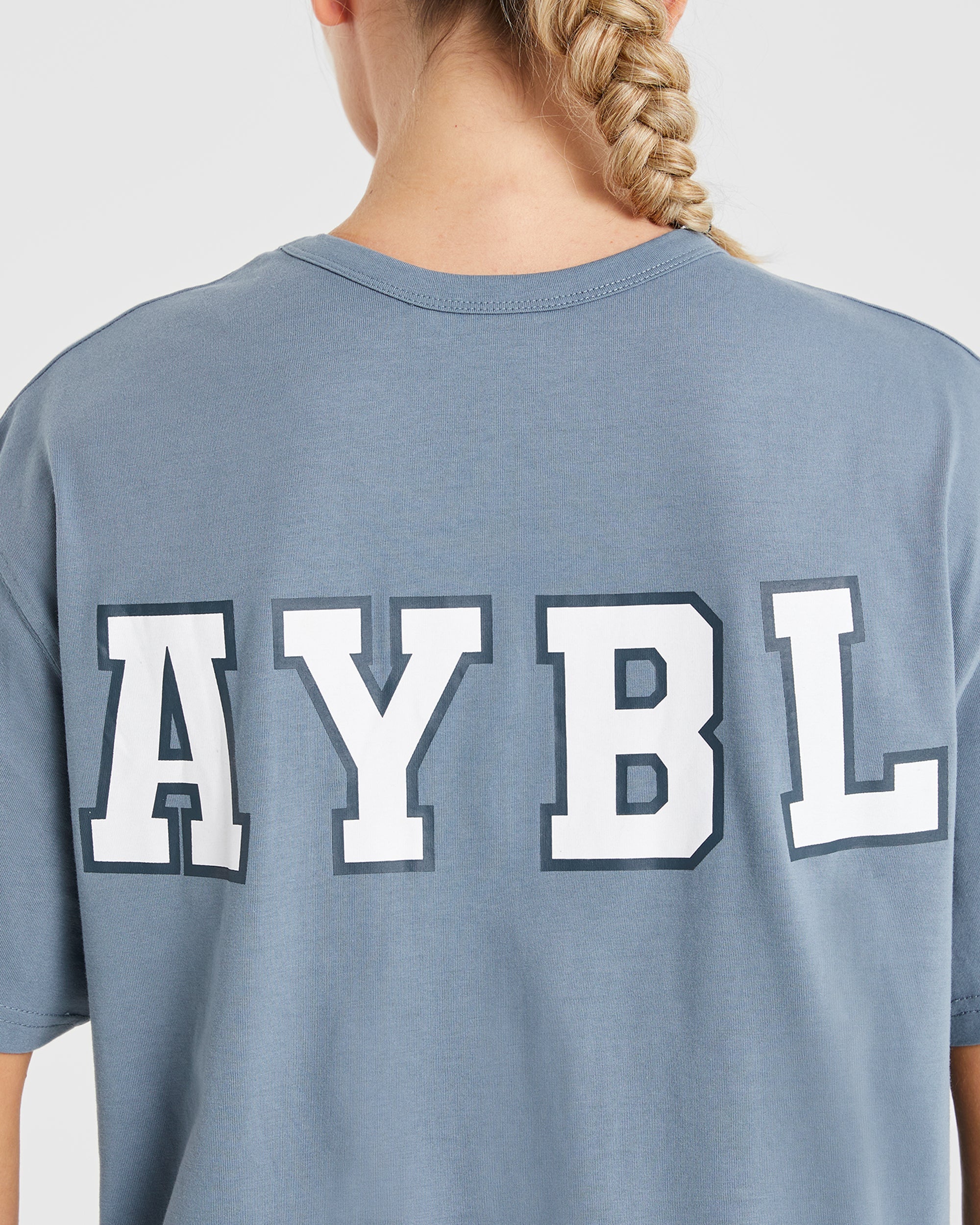 Varsity Statement Oversized T Shirt - Slate Bleu