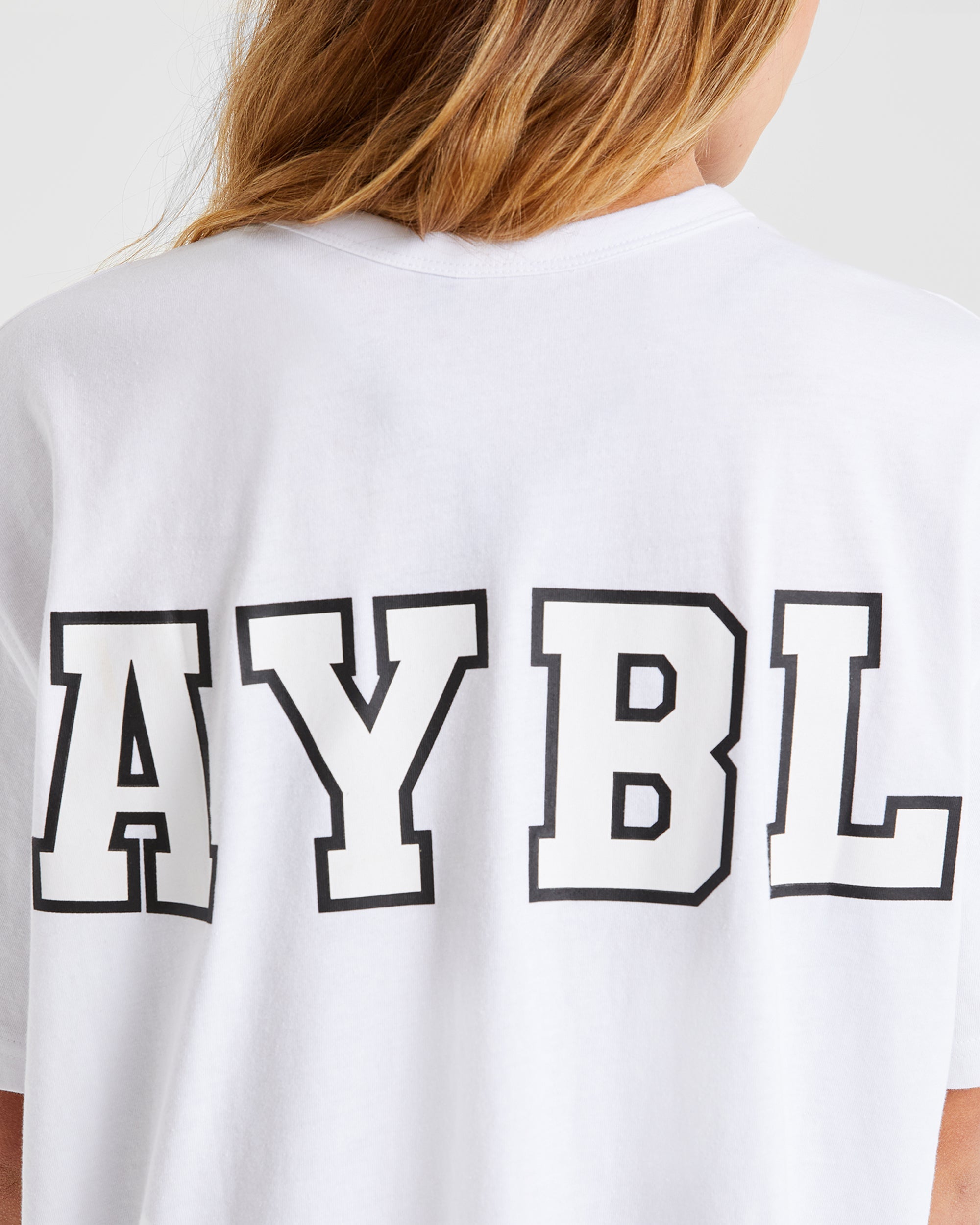 Varsity Statement Oversized T Shirt - Blanc