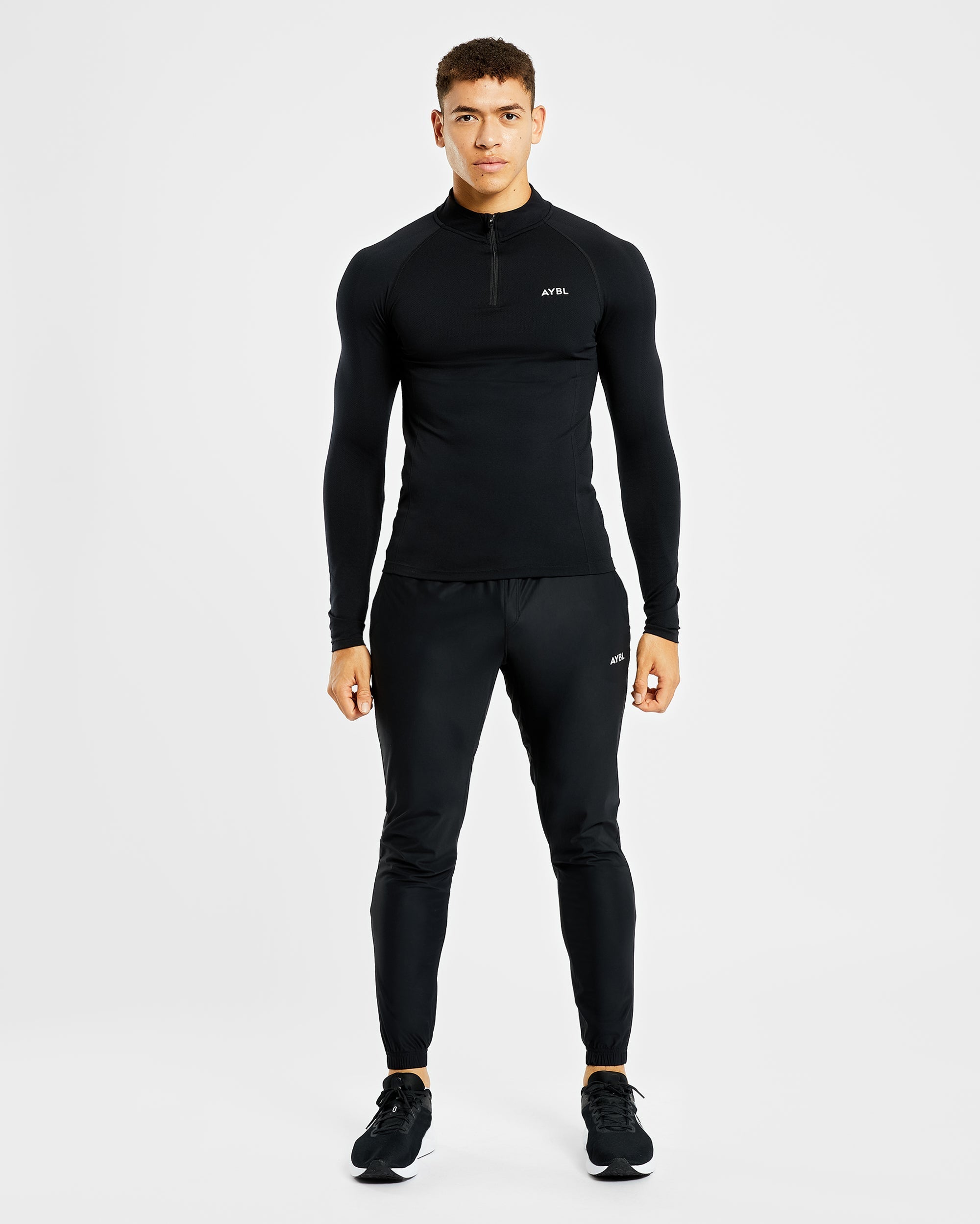 Essential Seamless 1/4 Zip Pullover - Noir