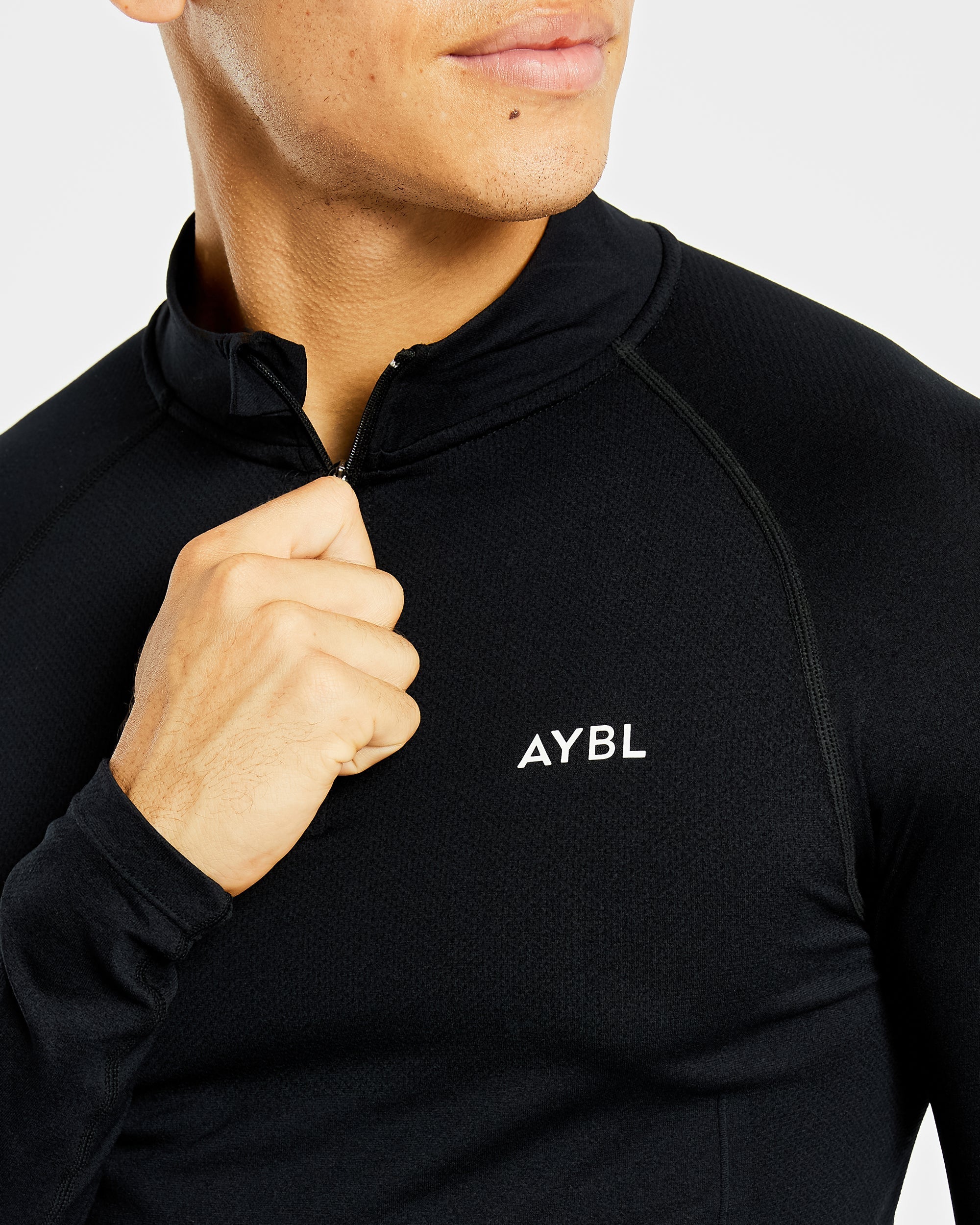 Essential Seamless 1/4 Zip Pullover - Noir