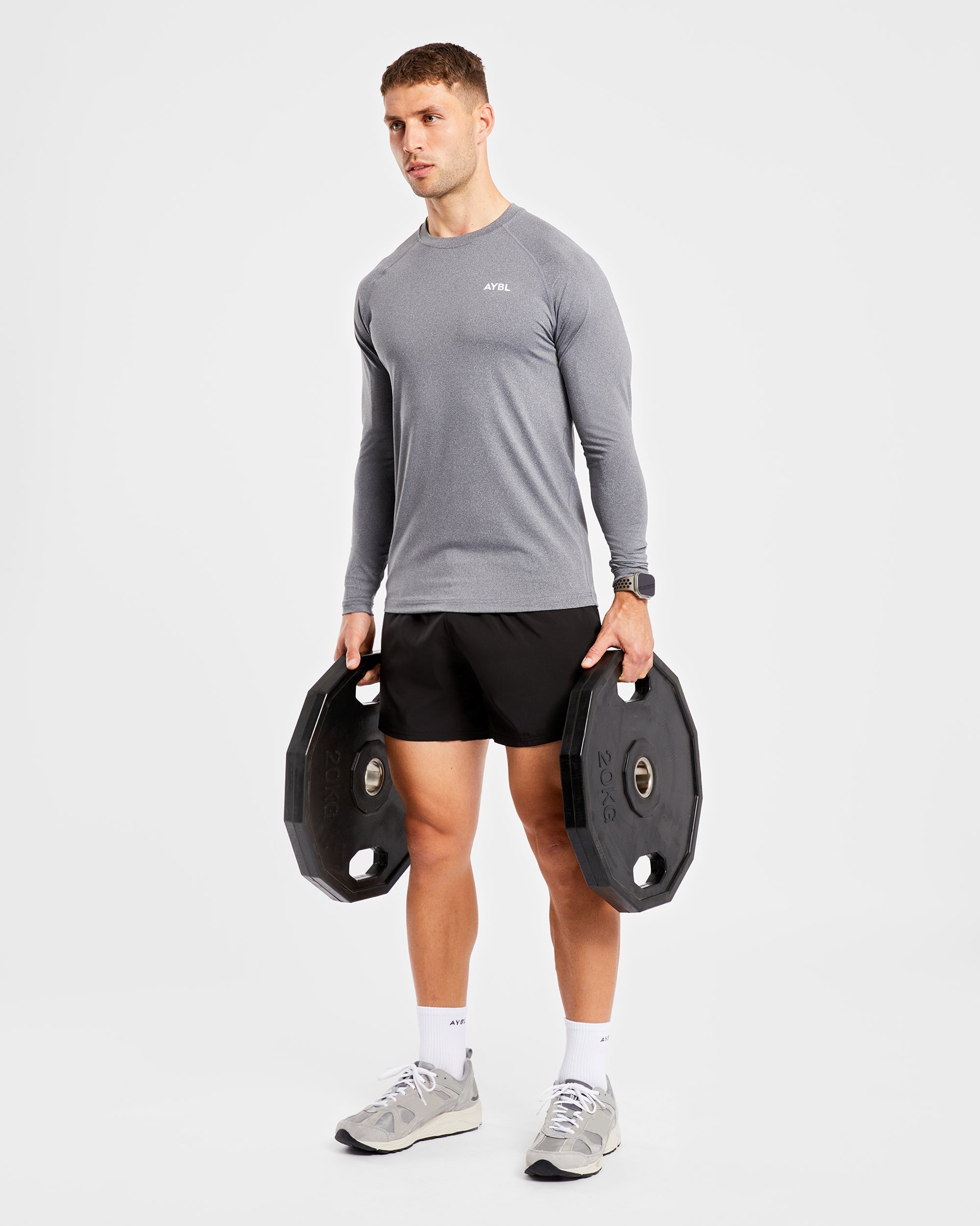 Essential Long Sleeve T Shirt - Gris Marl