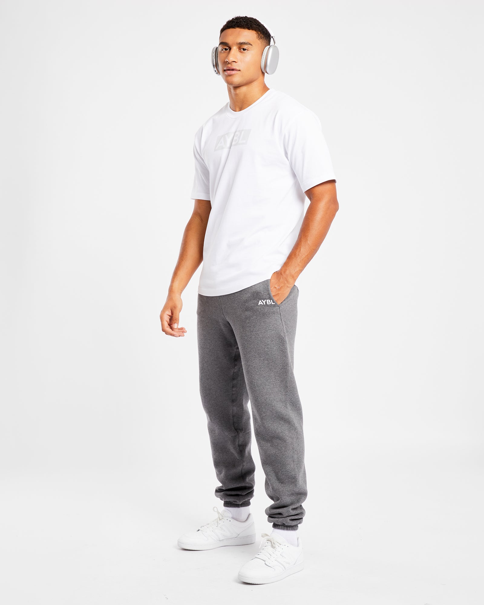 Essential Oversized Joggers - Charcoal Marl