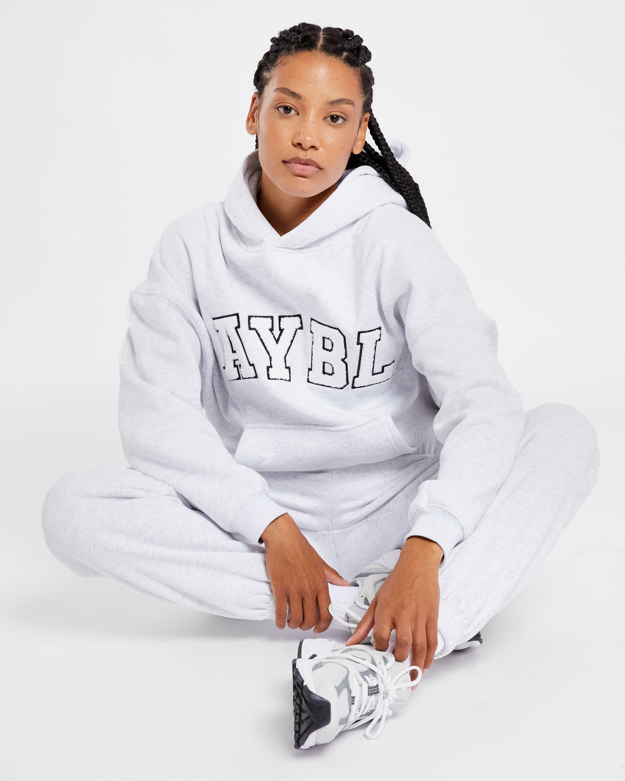 Varsity Oversized Hoodie - Heather Gris