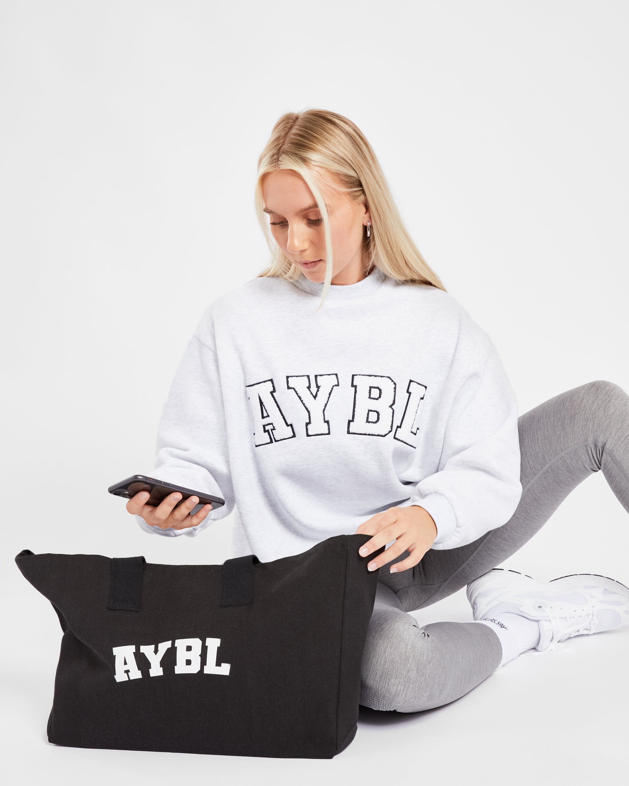 Varsity Oversized Sweatshirt - Heather Gris